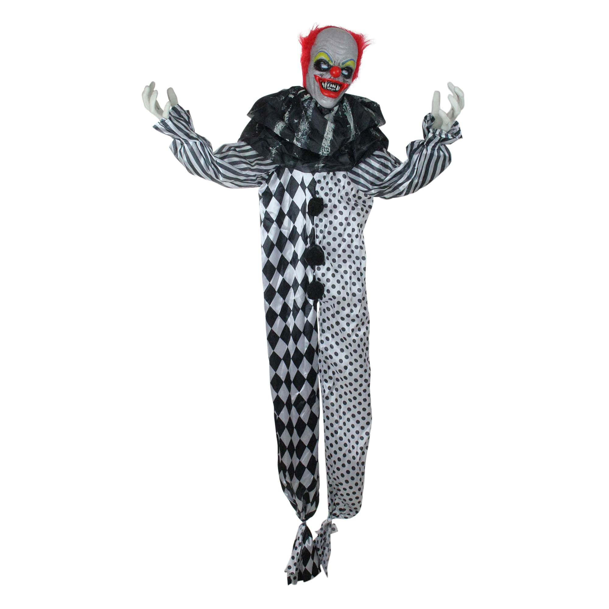 5.5ft. Animated Standing Clown with Glowing Eyes Halloween Decoration ...