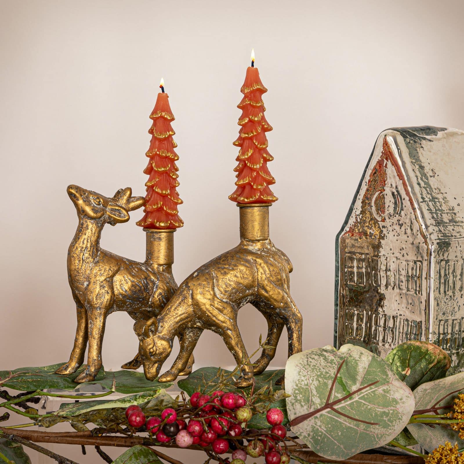 Cast Iron Deer Taper Candle Holder, 2 Styles