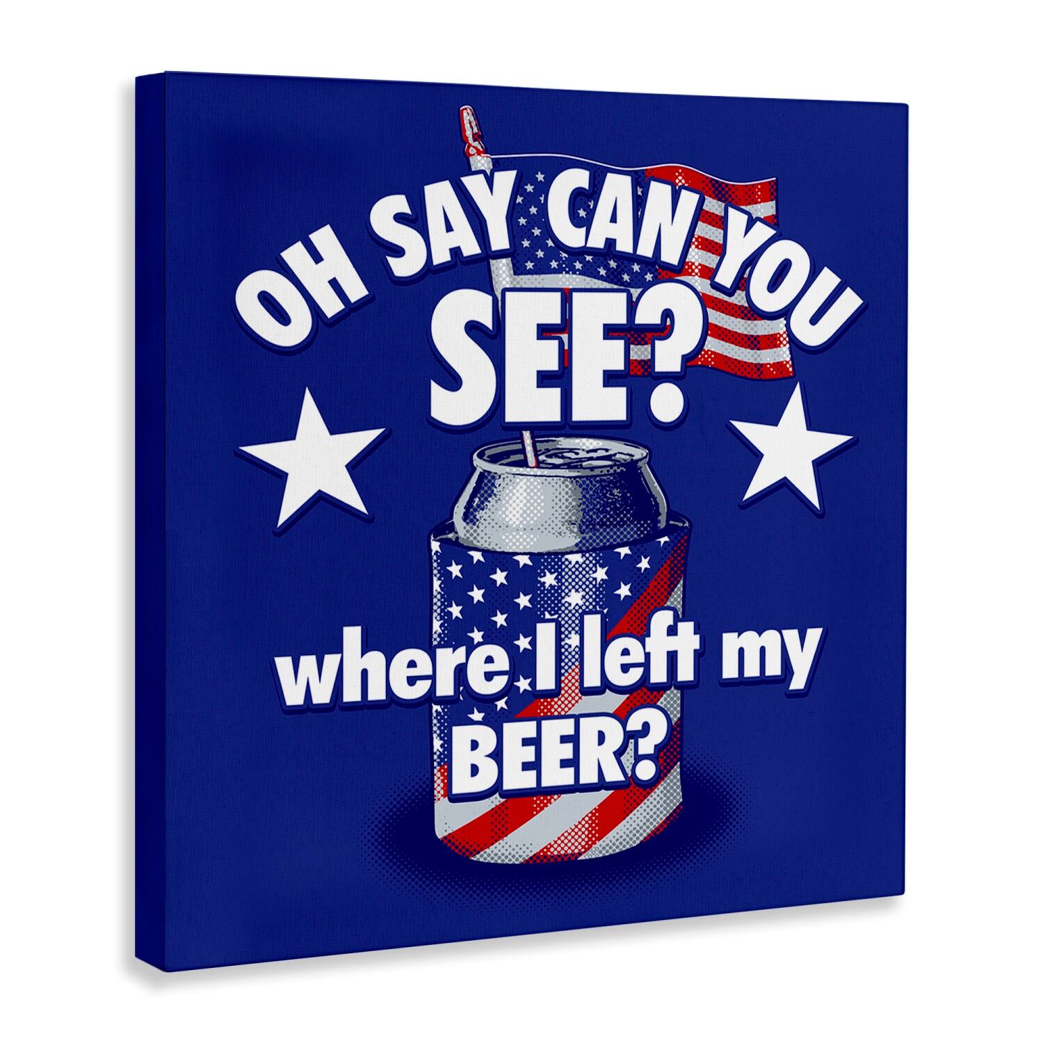 Stupell Industries Funny Patriotic Beer Canvas Wall Art