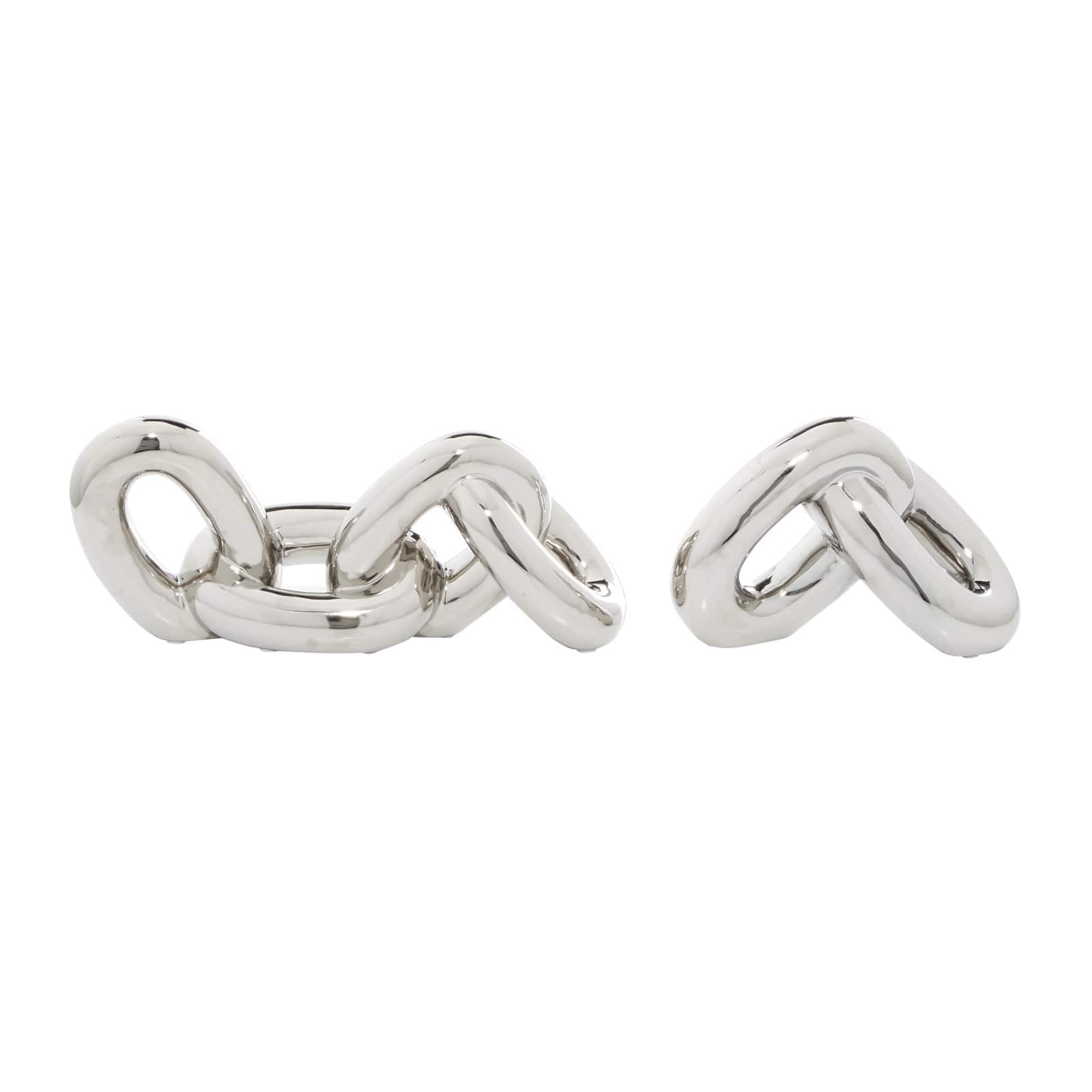 CosmoLiving by Cosmopolitan Silver Chain Sculpture Set