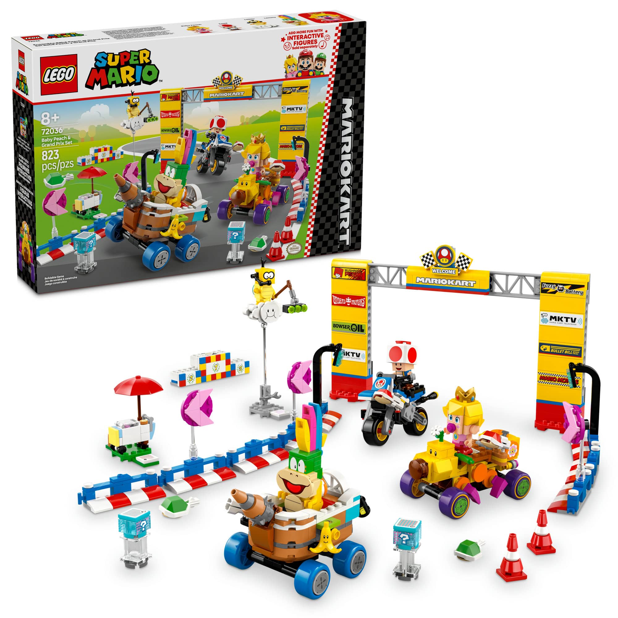LEGO&#xAE; Super Mario&#x2122;: Mario Kart&#x2122; &#x2013; Baby Peach &#x26; Grand Prix Set, Racing Toy 72036