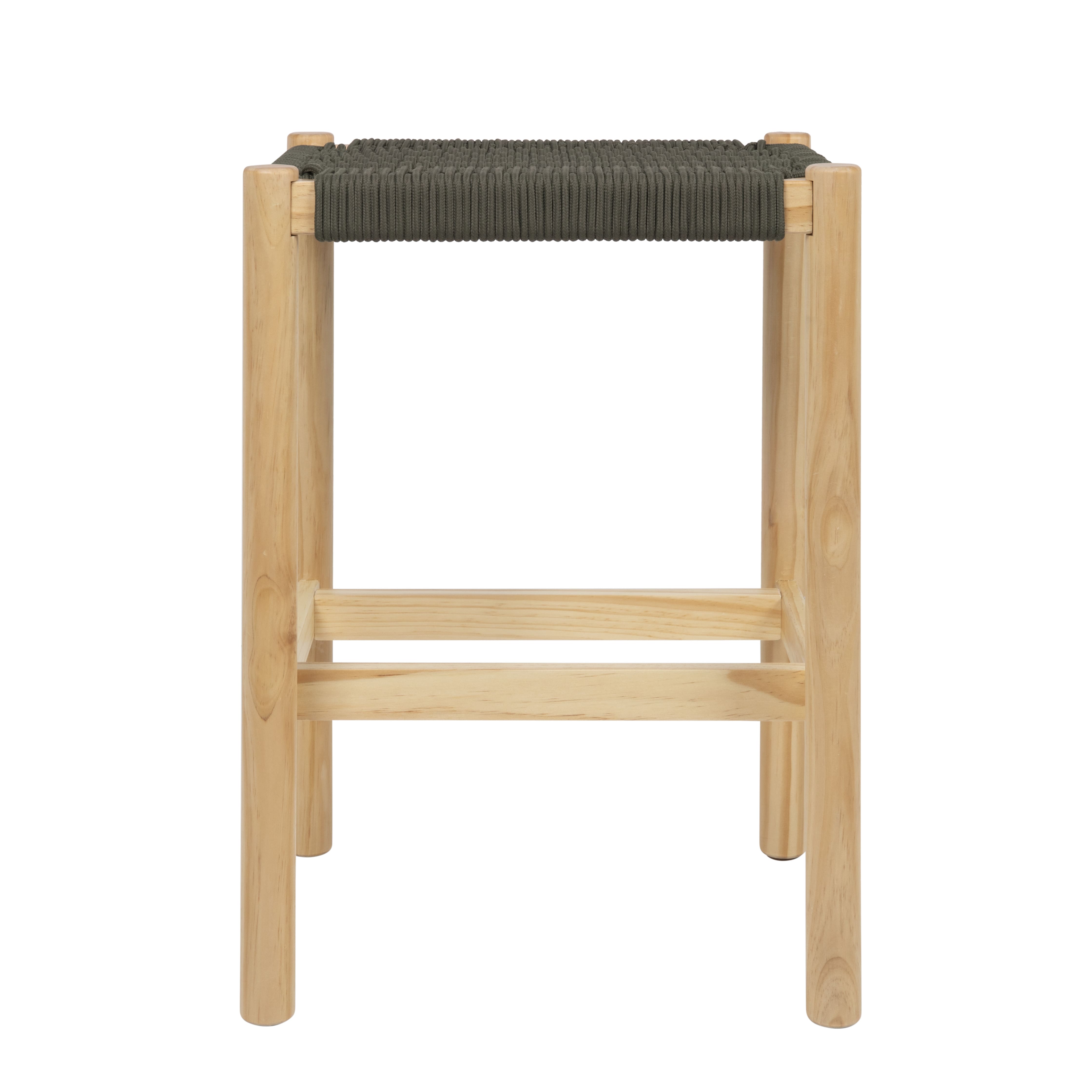 Hello Honey® Fernway 25" Solid Wood and Woven Rope Counter Height Stool