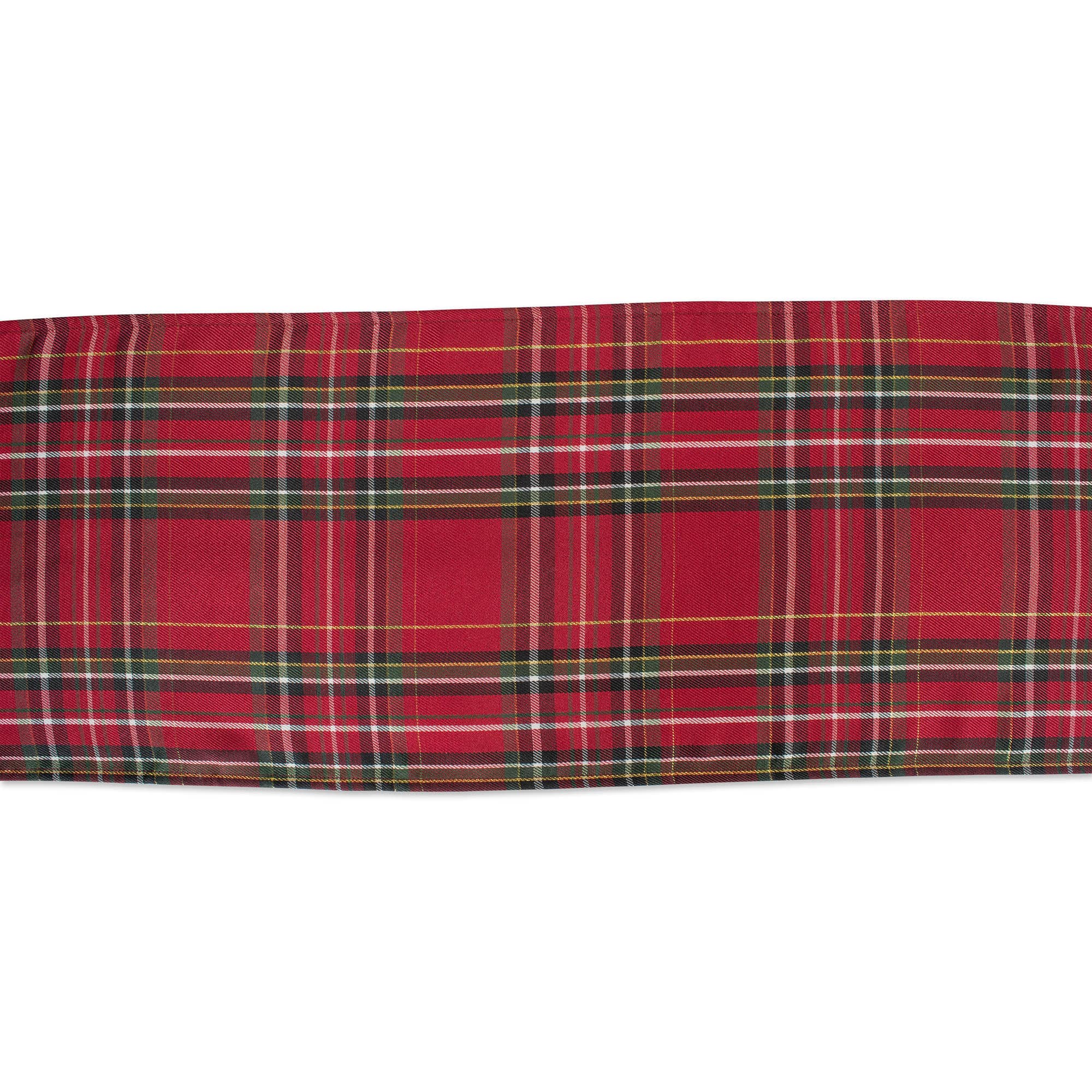 DII&#xAE; 108&#x22; Metallic Holiday Plaid Table Runner