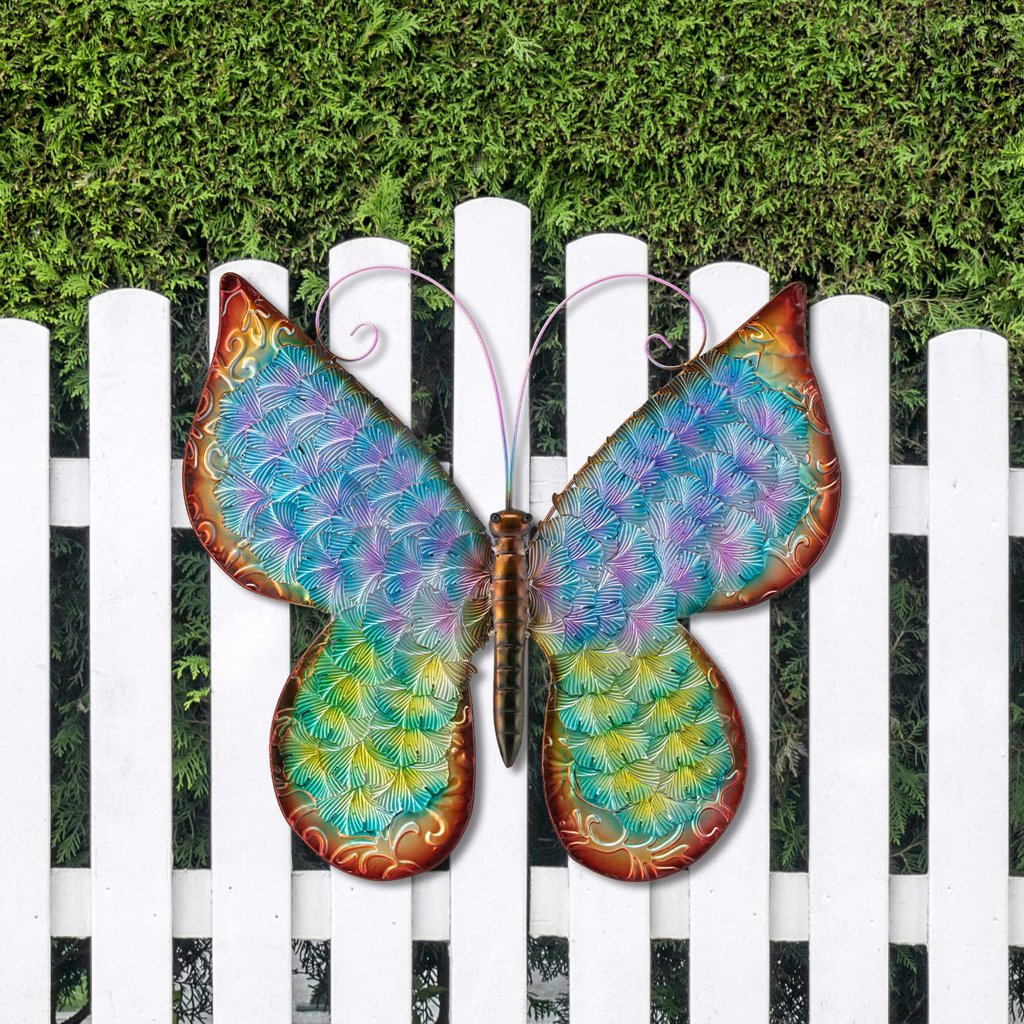 Glitzhome® 20" Colorful Butterfly Metal Wall Décor