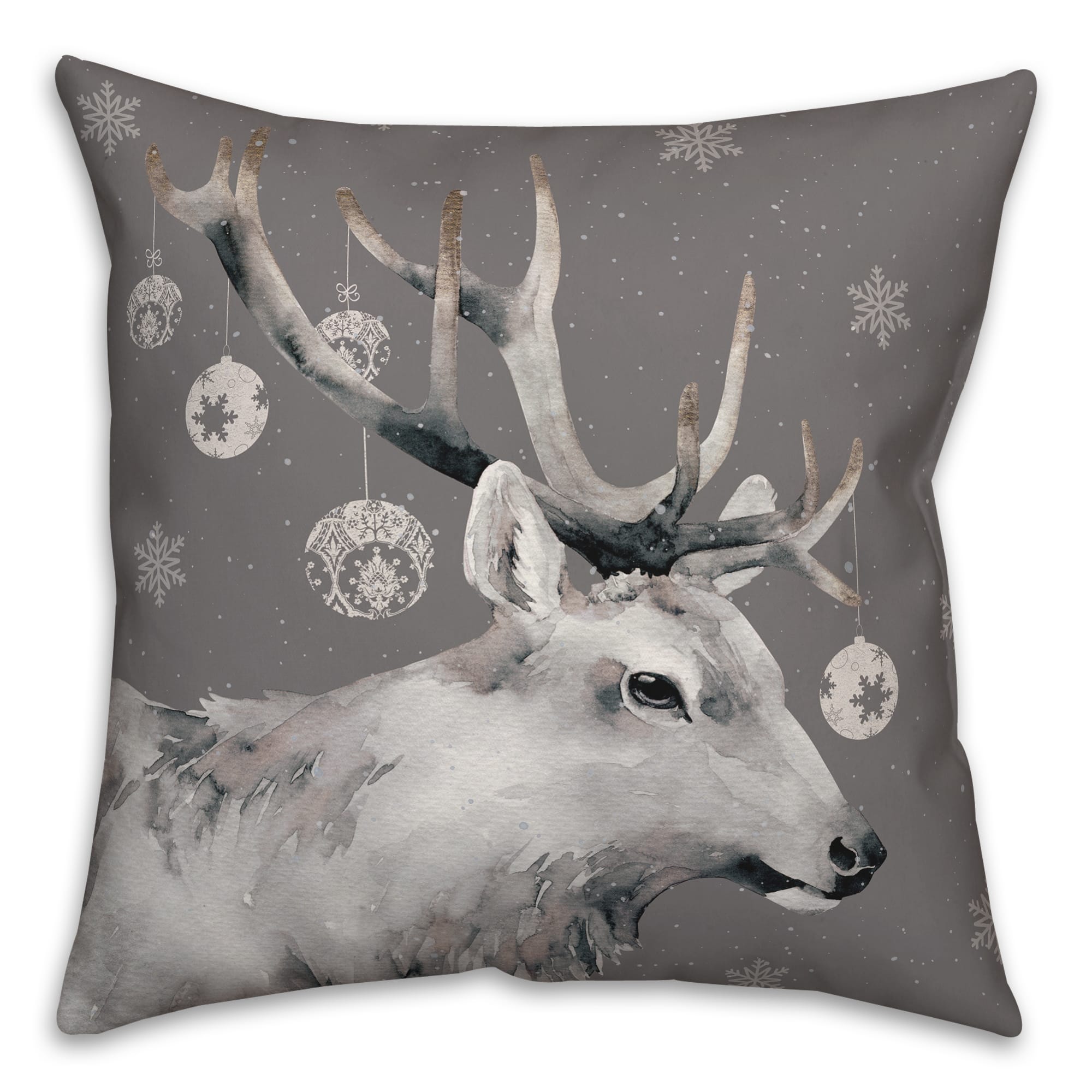 Christmas Reindeer 18&#x22; x 18&#x22; Indoor/Outdoor Pillow