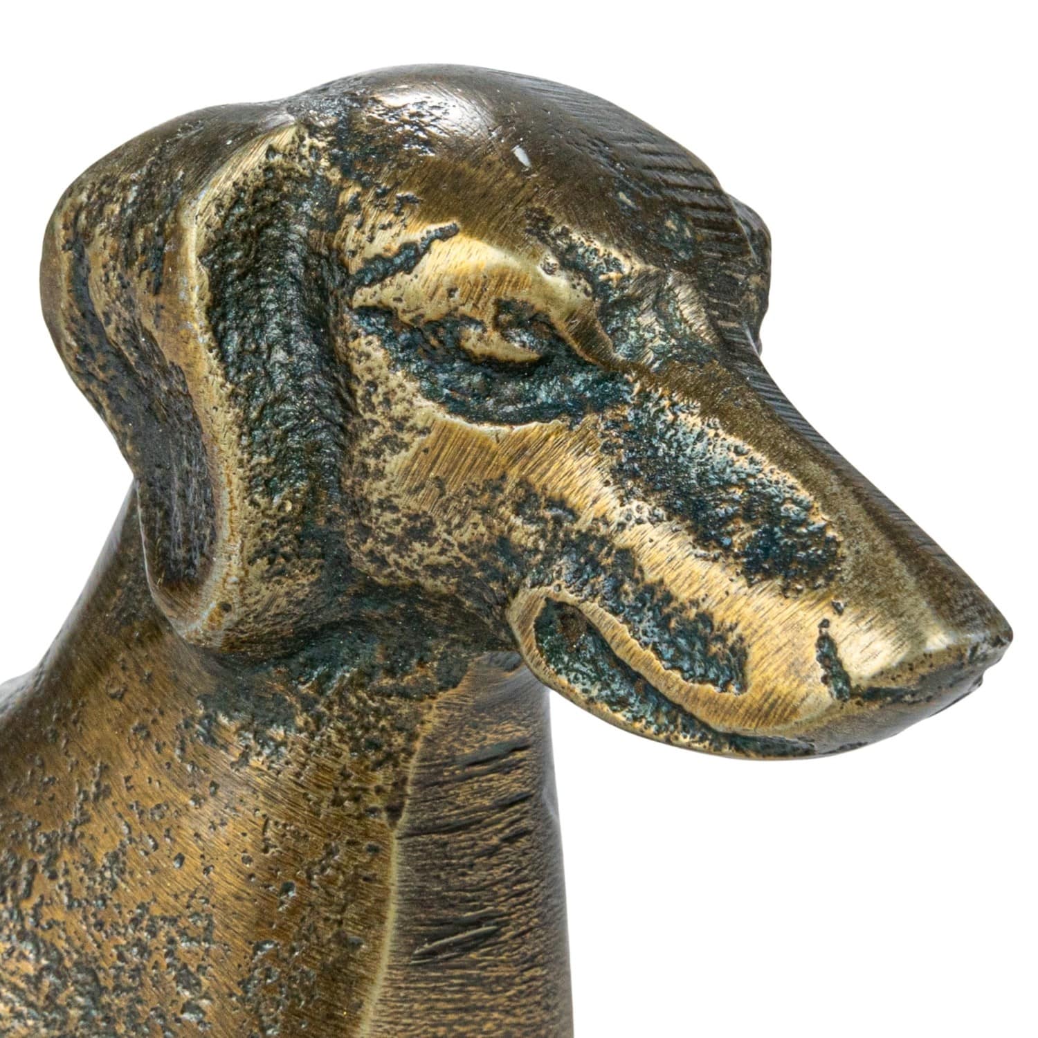 Hello Honey&#xAE; 6.5&#x22; Antique Brass Dachshund Cast Aluminum Tabletop D&#xE9;cor