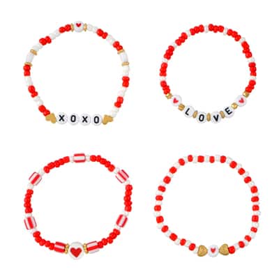 Red & White Bracelet Set by Celebrate It™ | Michaels