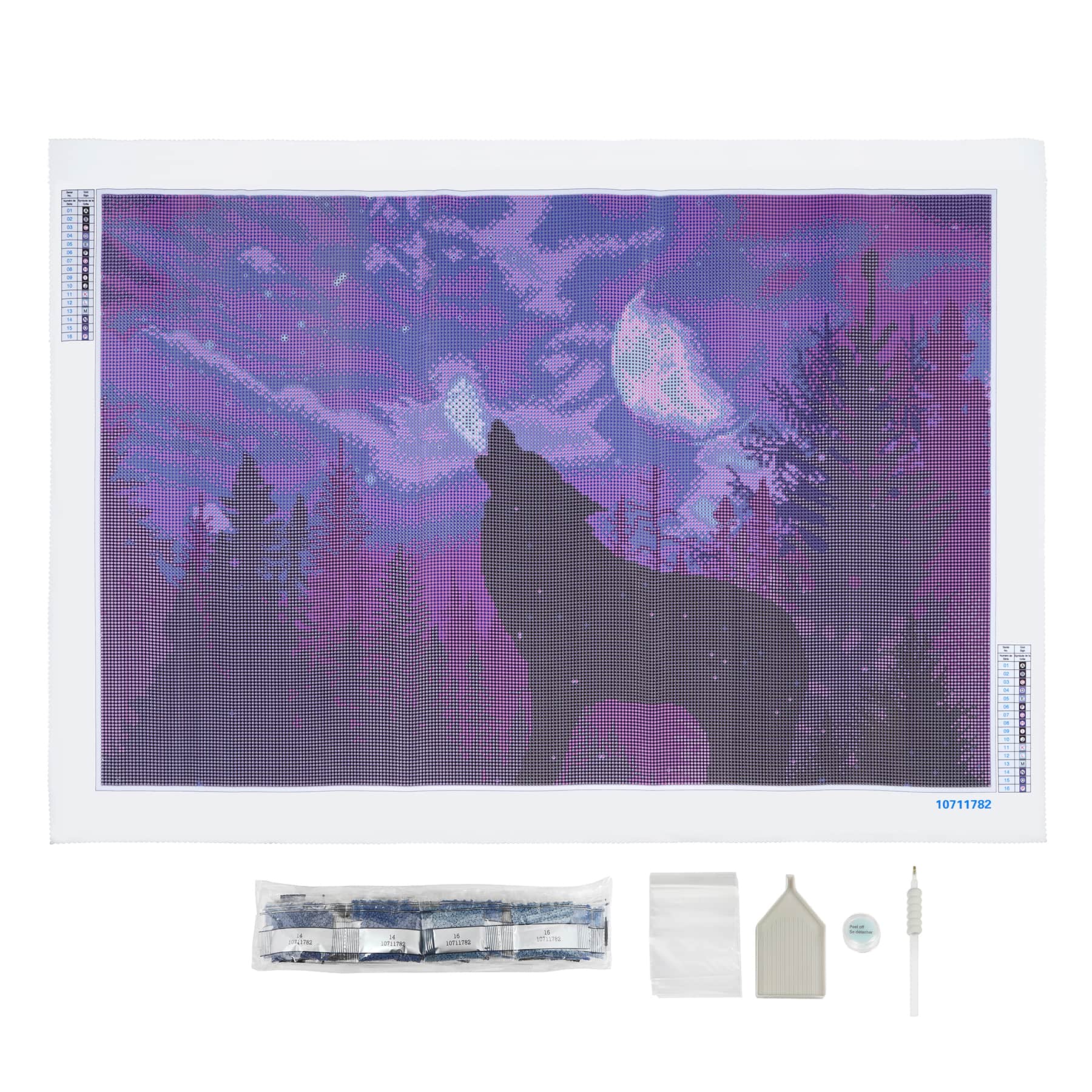 6 Pack: Night Wolf Diamond Art Kit by Make Market®
