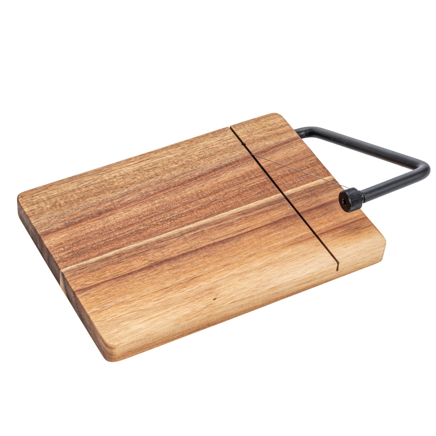 Natural &#x26; Black Acacia Wood &#x26; Stainless Steel Cheese Slicer