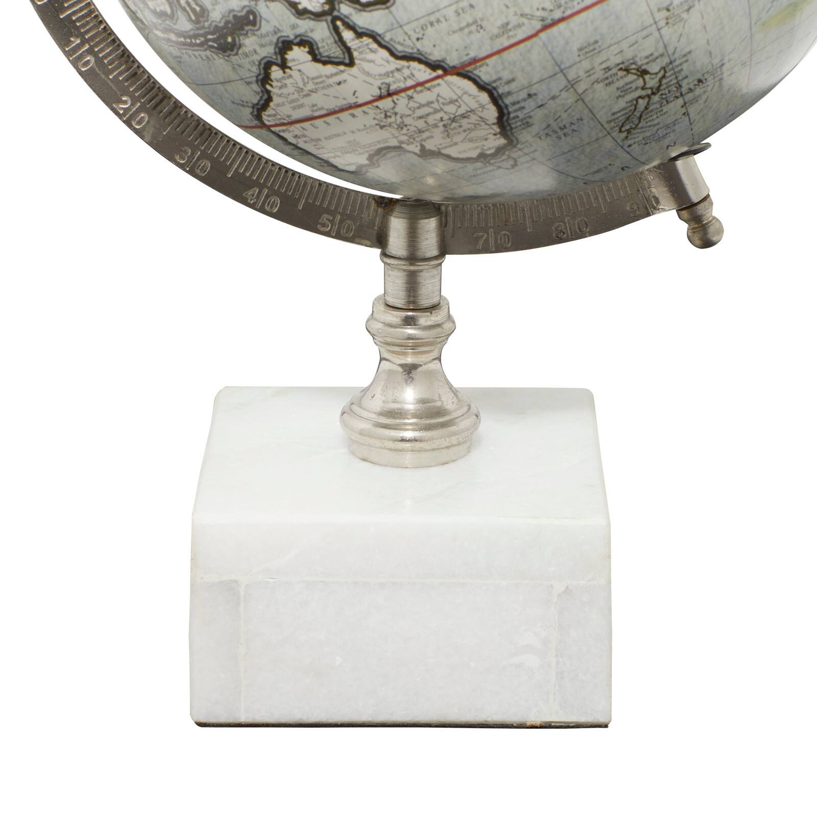 13&#x22; White Ceramic &#x26; Metal Contemporary Globe