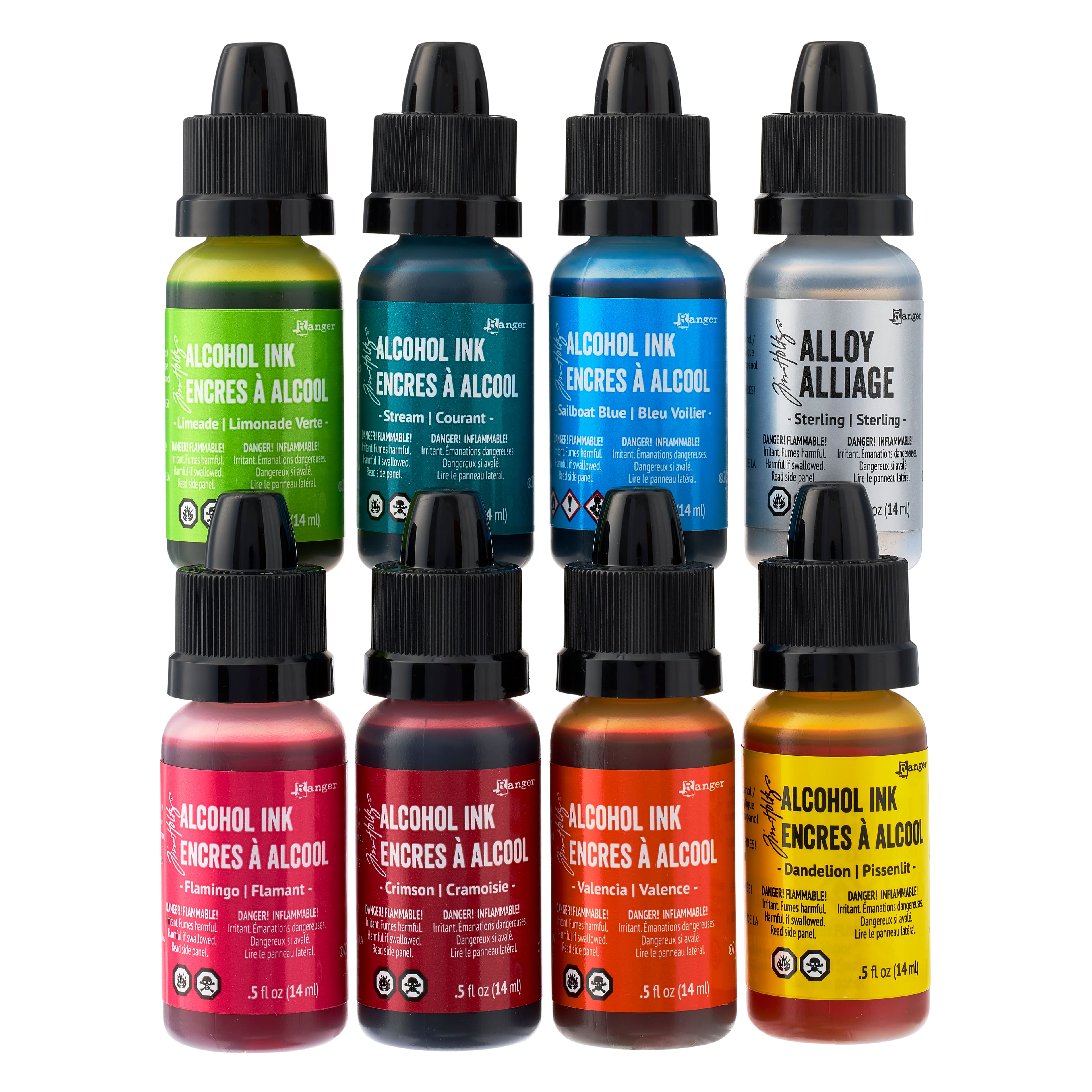 Tim Holtz® Greens & Blues 8 Colour Alcohol Ink Set