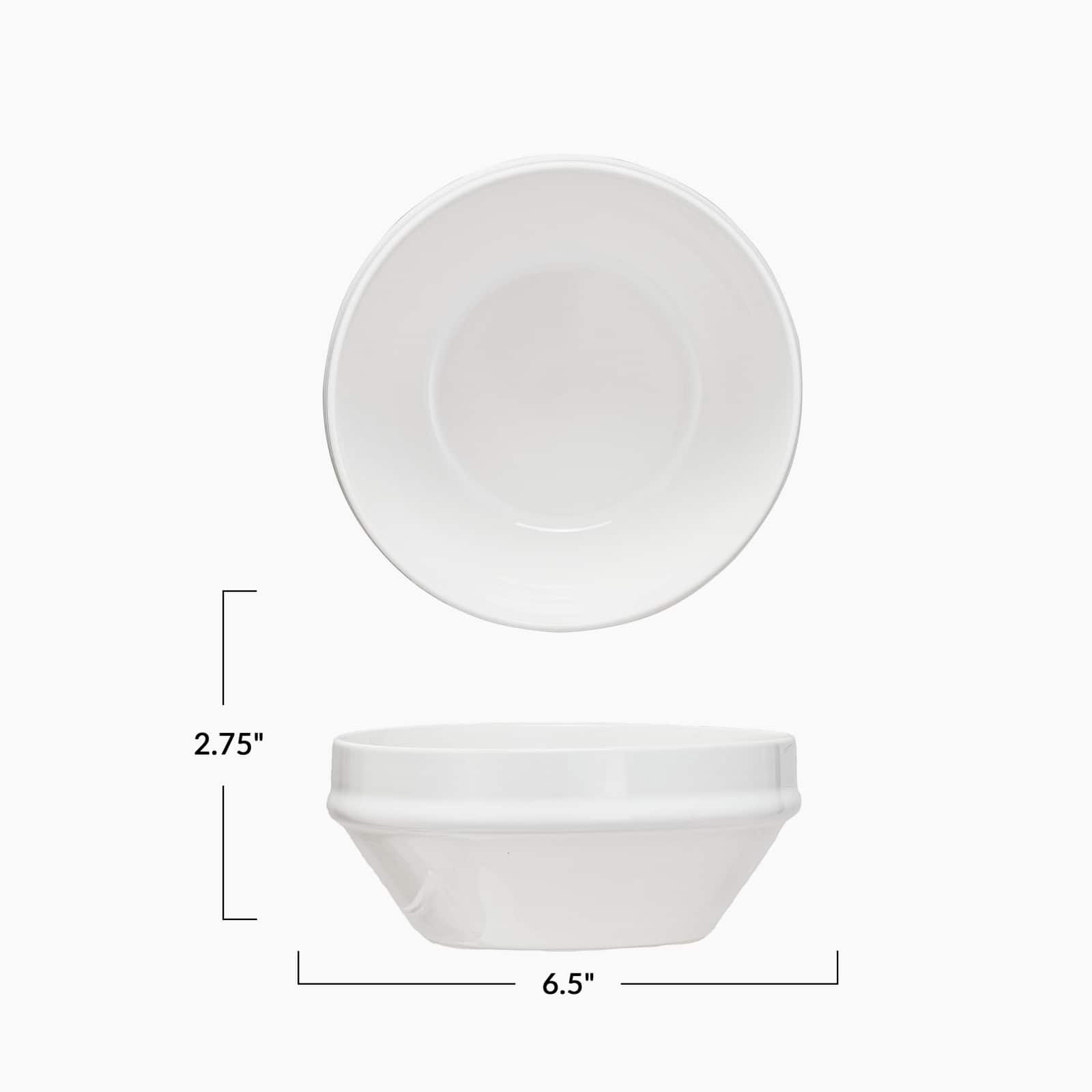 Hello Honey® 6.5" Classic Elegance Antique White Stoneware Bowls, 4ct.