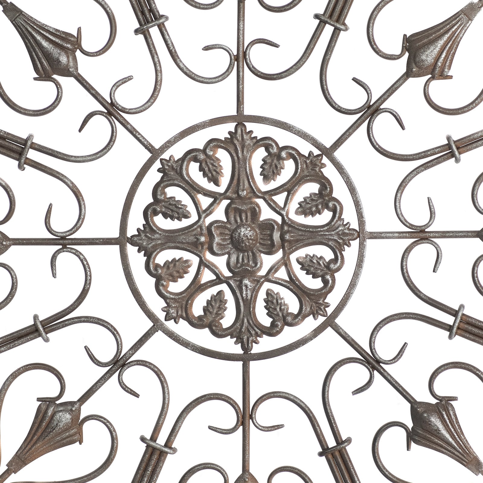 Cream & Brown Metal & Wood Round Wall Décor