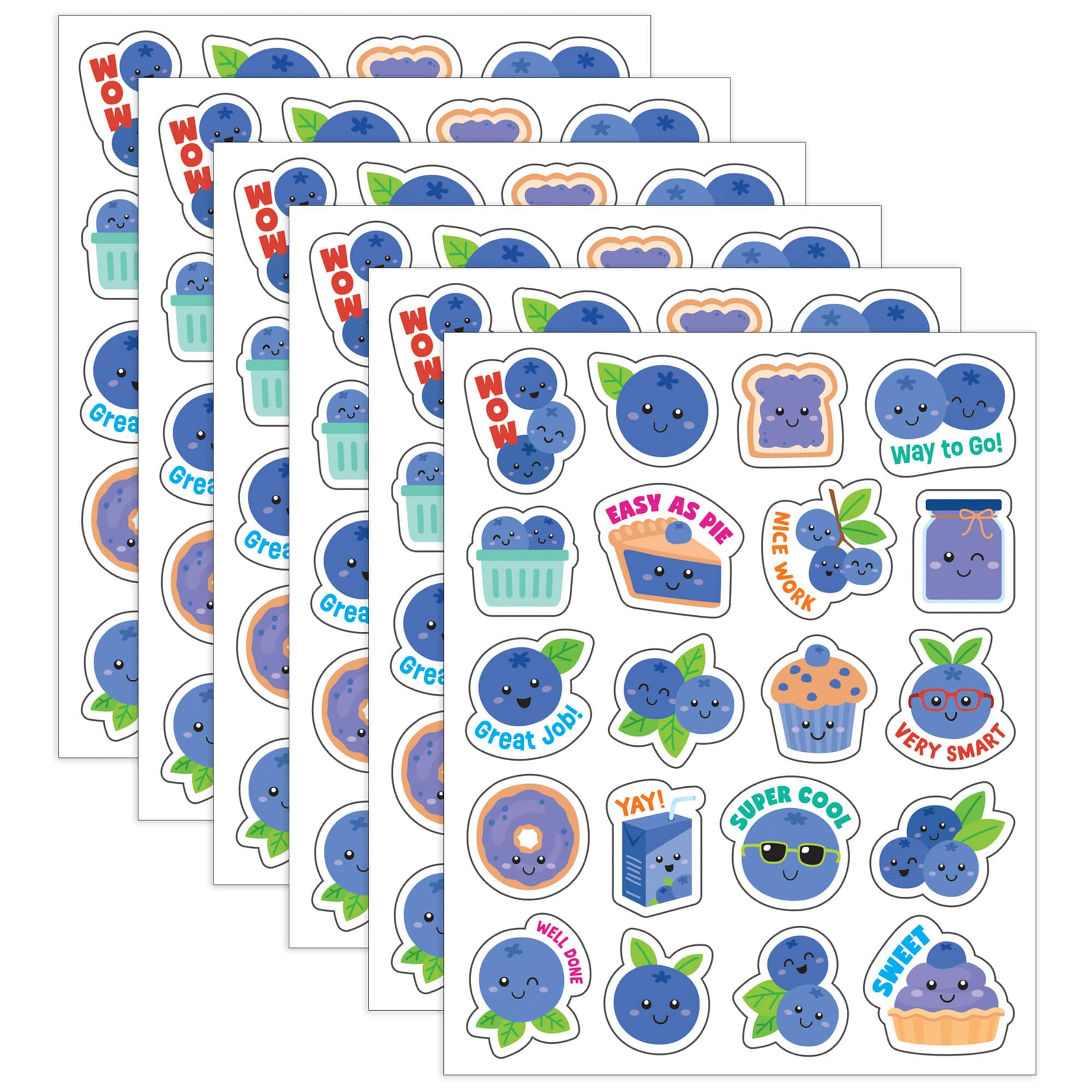 Teacher Created Resources® Blueberry Smelly Stickers, 6 Packs of 120 each