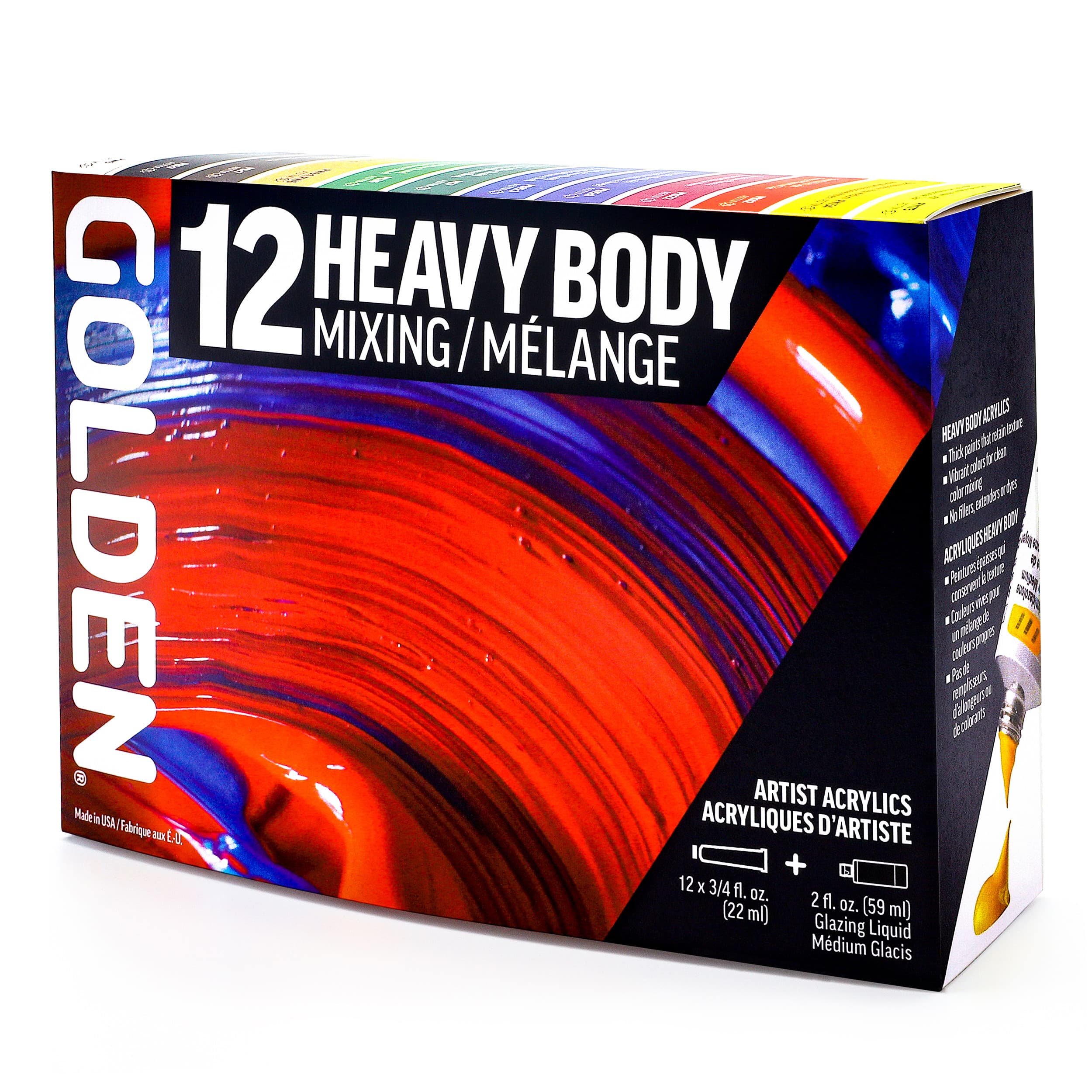 Golden&#xAE; Heavy Body Acrylic 12 Color Mixing Set