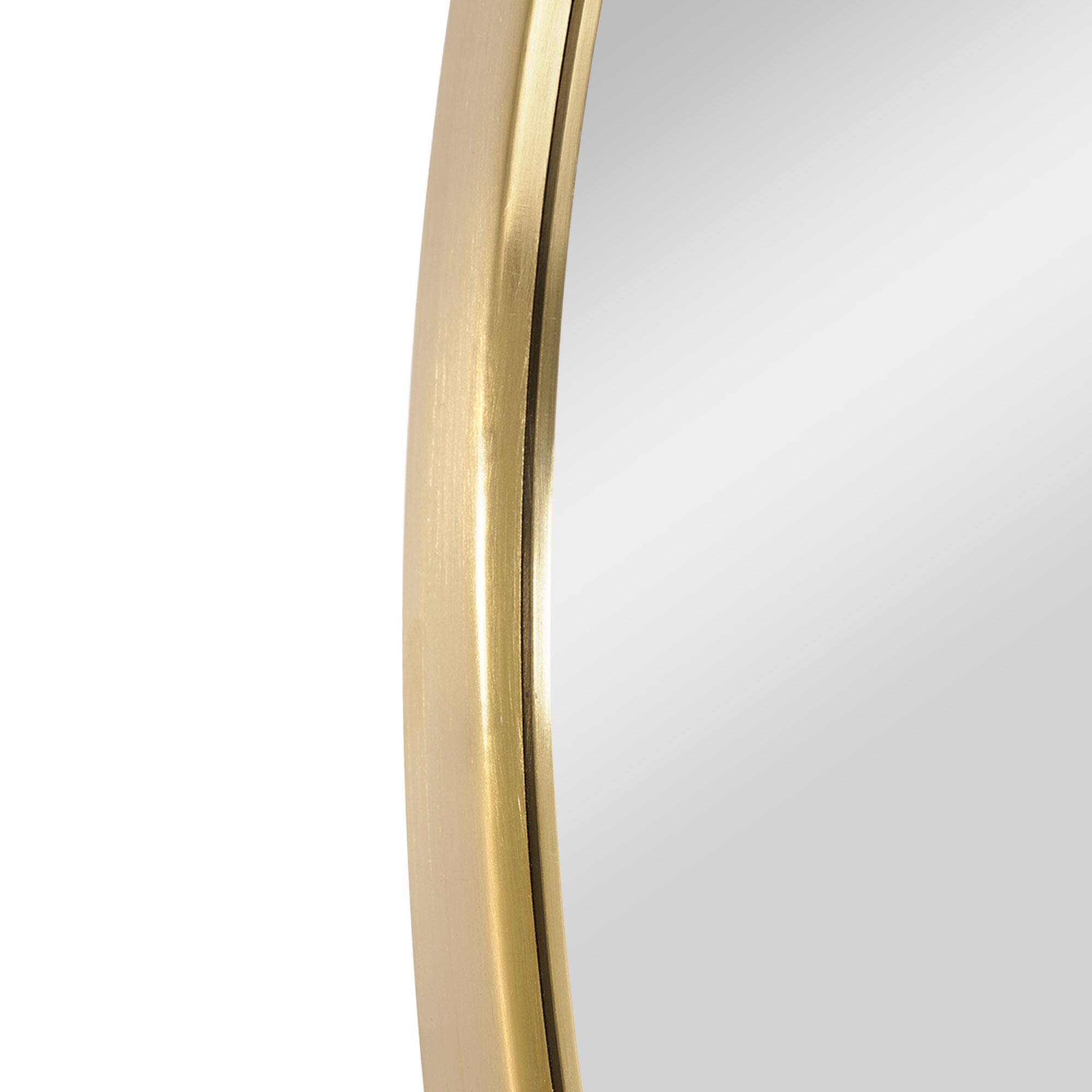 Head West Oval Brushed Gold Metal Framed Bathroom Mirror - 30&#x22; x 23&#x22;