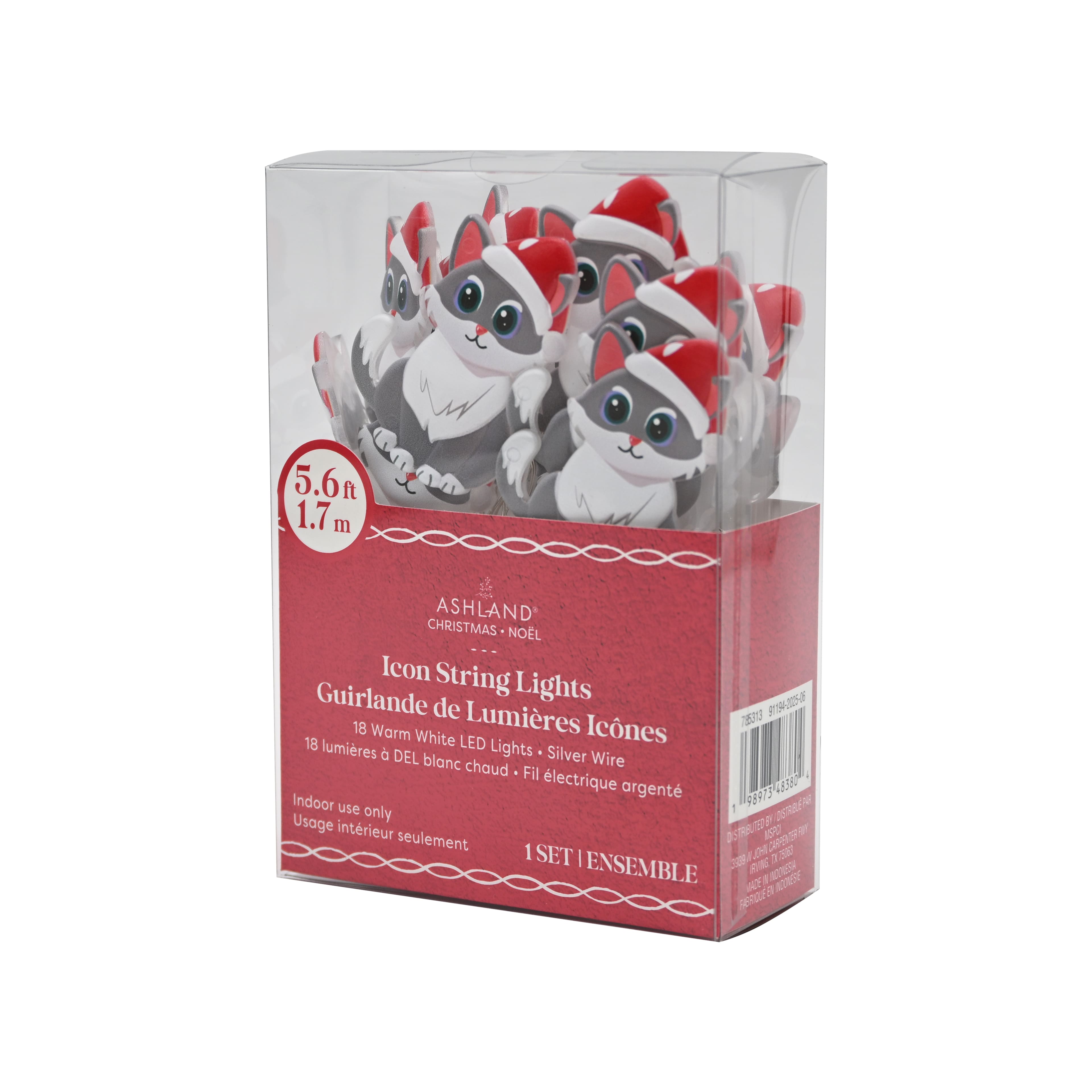 18ct. Warm White LED Gray Cat String Lights on Silver Wire by Ashland&#xAE;