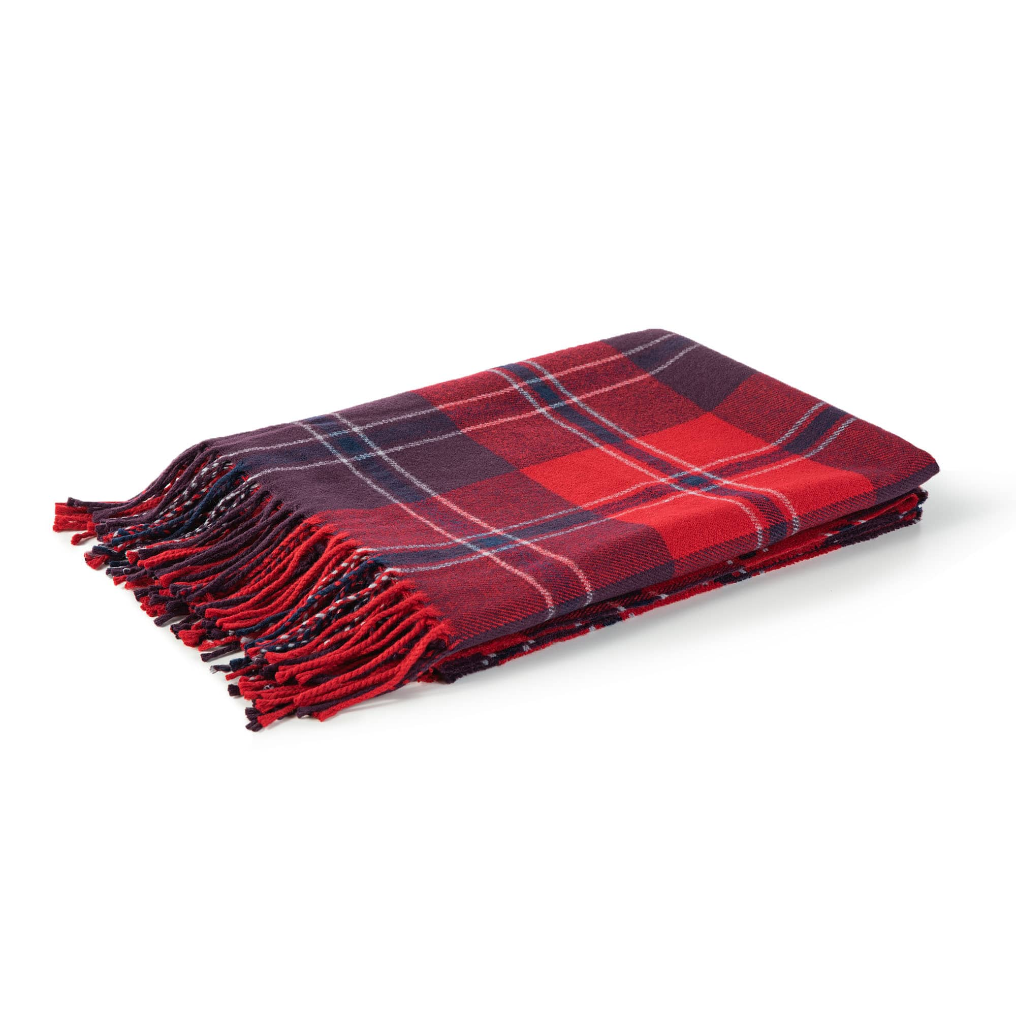 Glitzhome&#xAE; 60&#x22; Plaid Woven Acrylic Throw