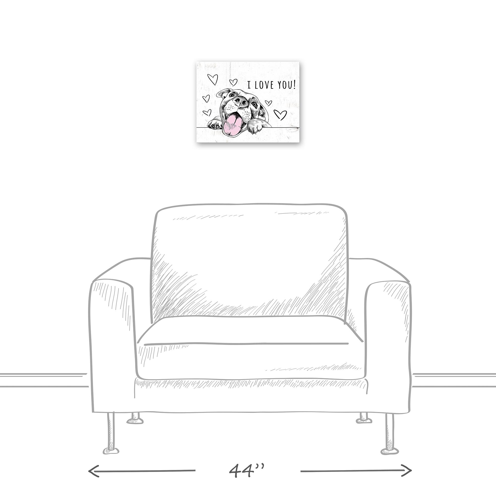 I Love You Pup Canvas Wall Art