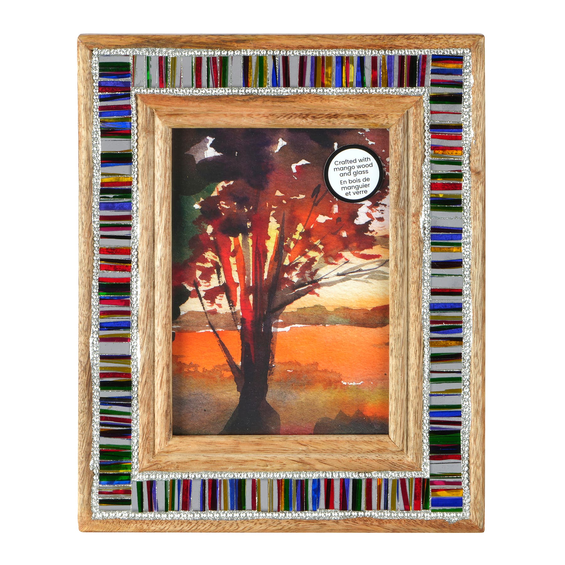 5&#x22; x 7&#x22; Wood &#x26; Glass Mosaic Tabletop Frame, Atelier by Studio D&#xE9;cor&#xAE;