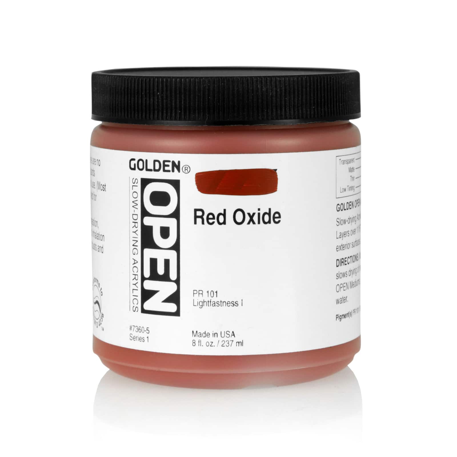 Golden OPEN Slow Drying Acrylics, 8 oz Paint in Red Oxide