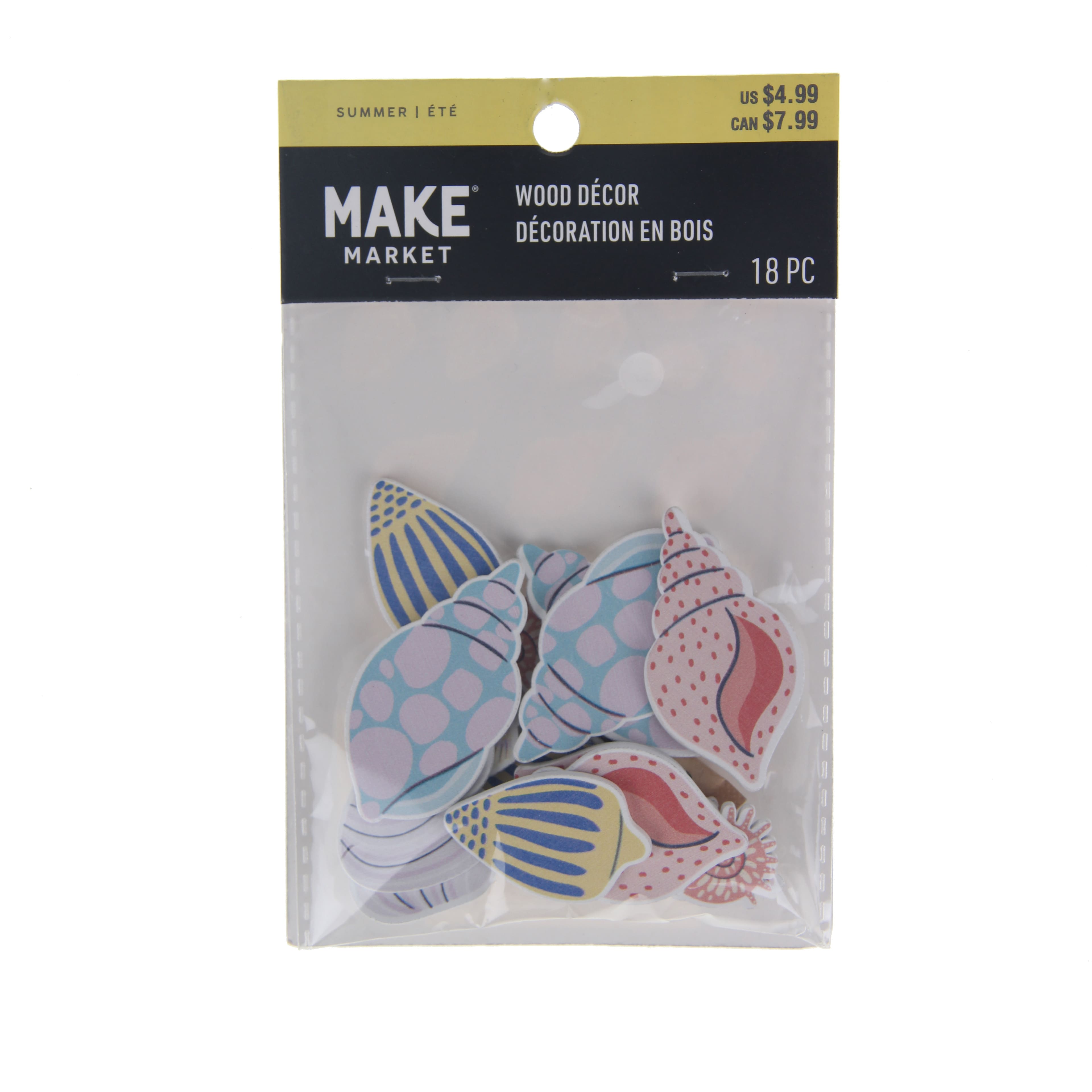 Sea Shells Finished Wood D&#xE9;cor Shapes by Make Market&#xAE;