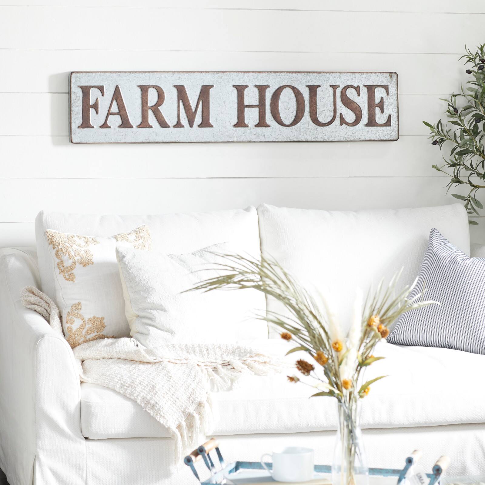 Brown &#x26; Silver Metal Farmhouse Sign Wall D&#xE9;cor