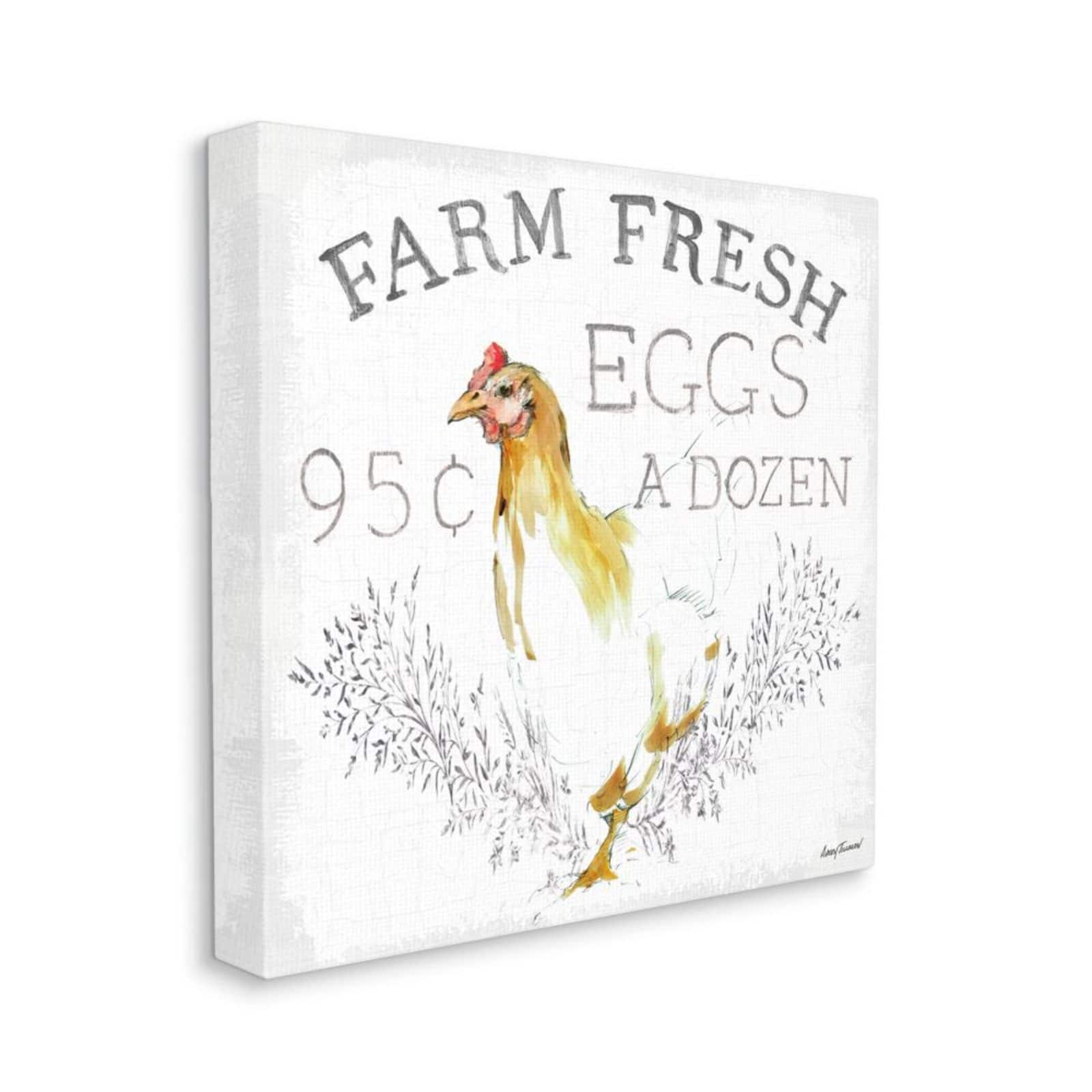 Stupell Industries Chicken Farm Fresh Vintage Watercolor Style Wall Accent