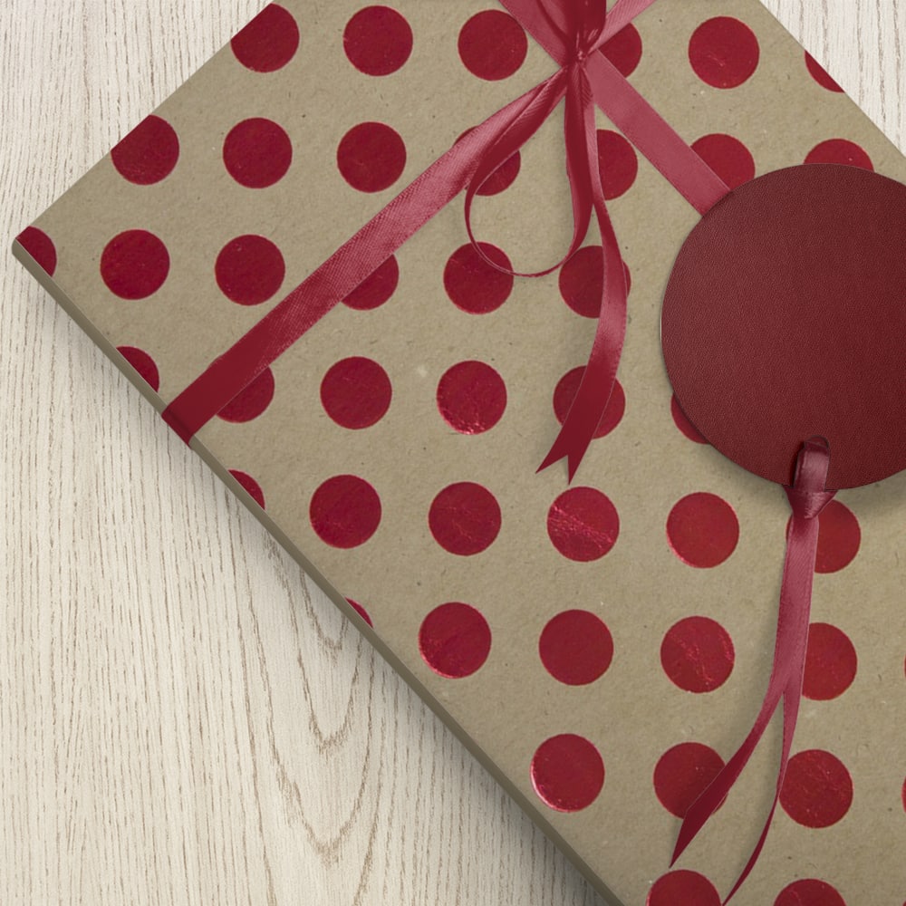 JAM Paper Red Foil Polka Dots Gift Wrap