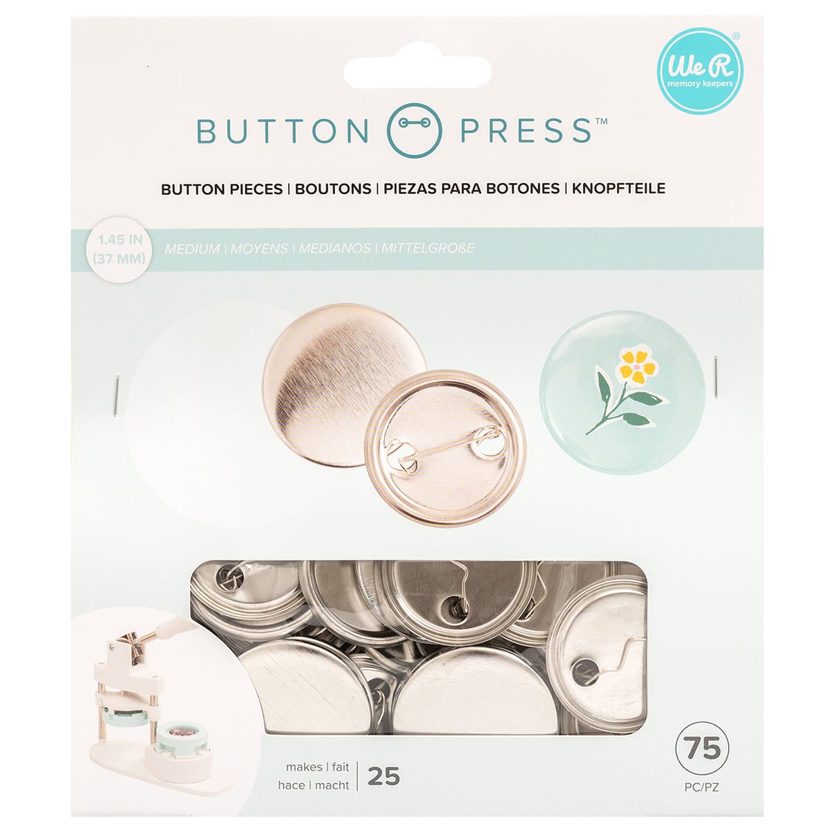 Blank Button Pins, 10 Pcs DIY Button Pins Make Your Own Buttons Custom Button Pins Sublimation Buttons Blanks with Pins Clear Picture Buttons Badges