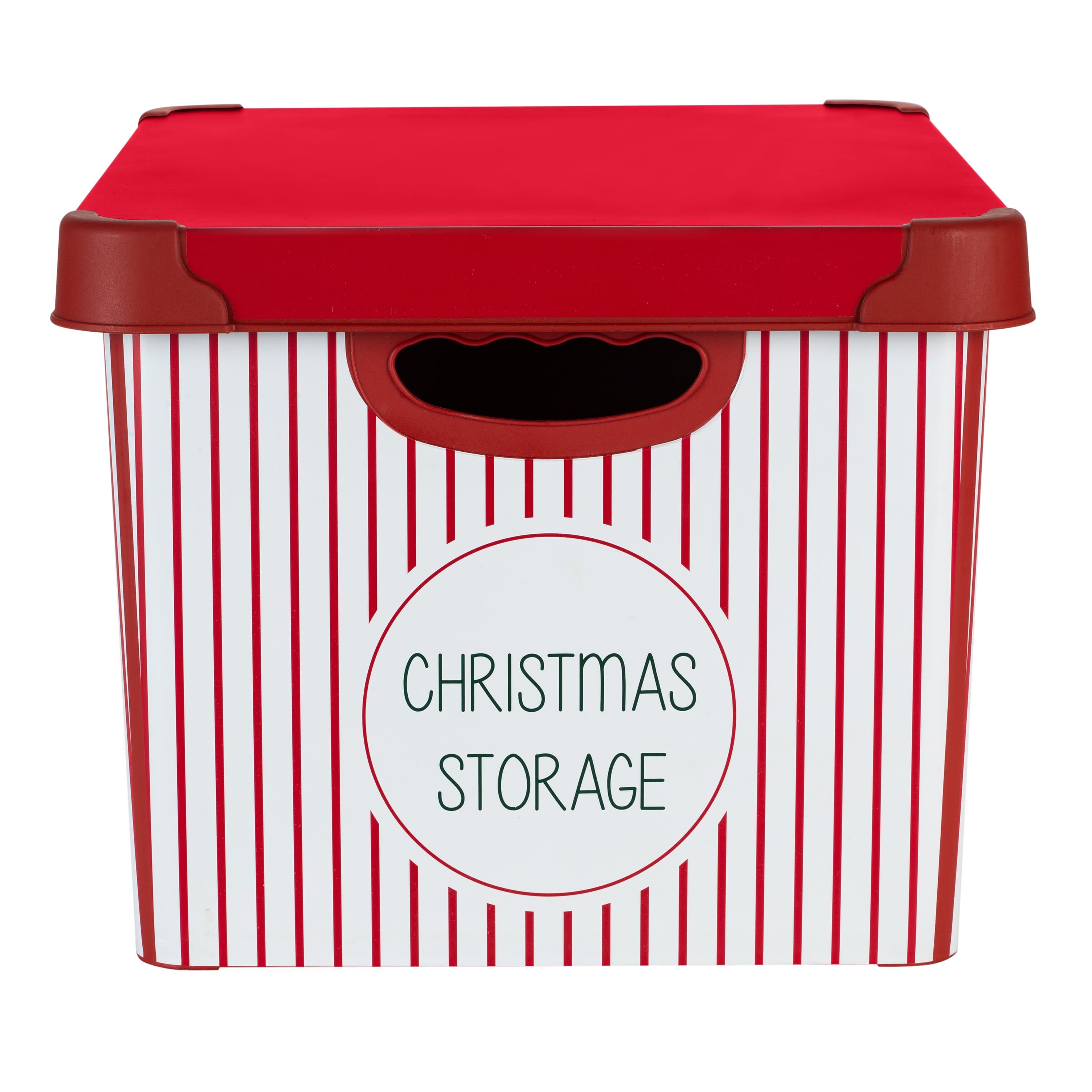 Simplify 15.4&#x22; Christmas 60 Ornament Storage Tote Bin with Straps