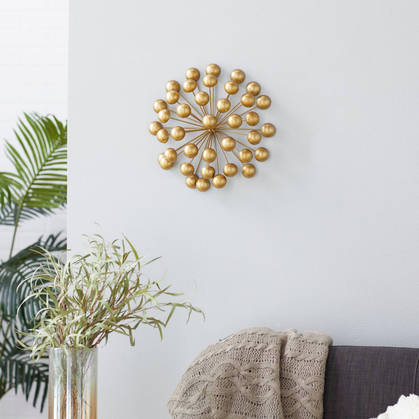 CosmoLiving by Cosmopolitan 12&#x22; Gold Metal Modern Orb Sculpture