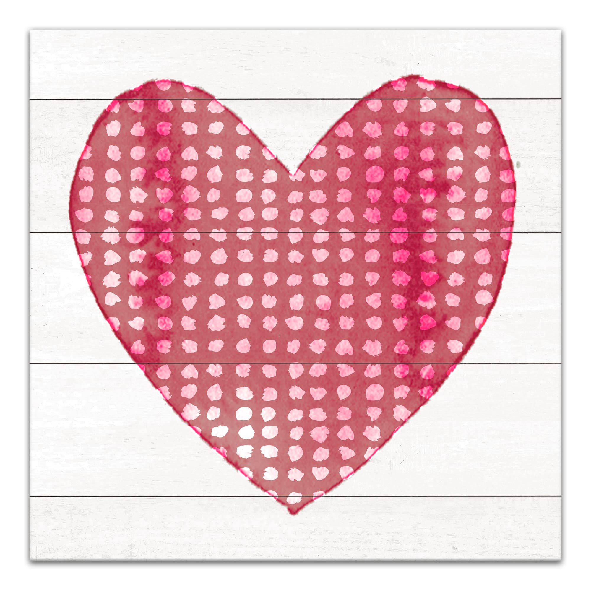 Watercolor Dot Heart Canvas Wall Art