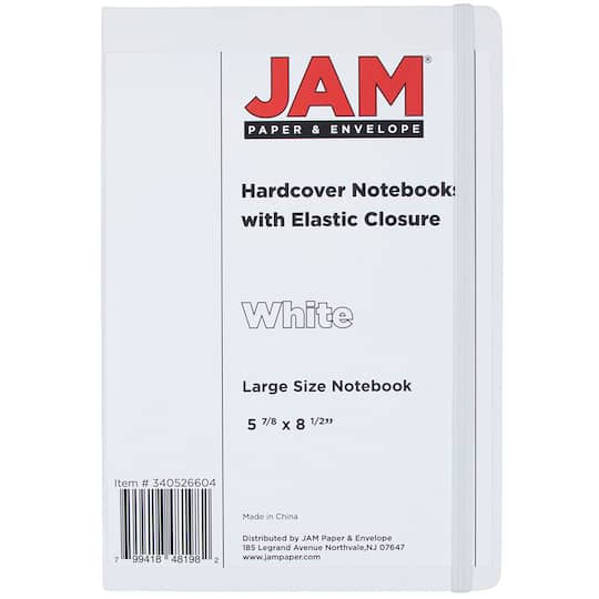 JAM Paper Large Hardcover Notebook with Elastic Band | Lined Journals ...