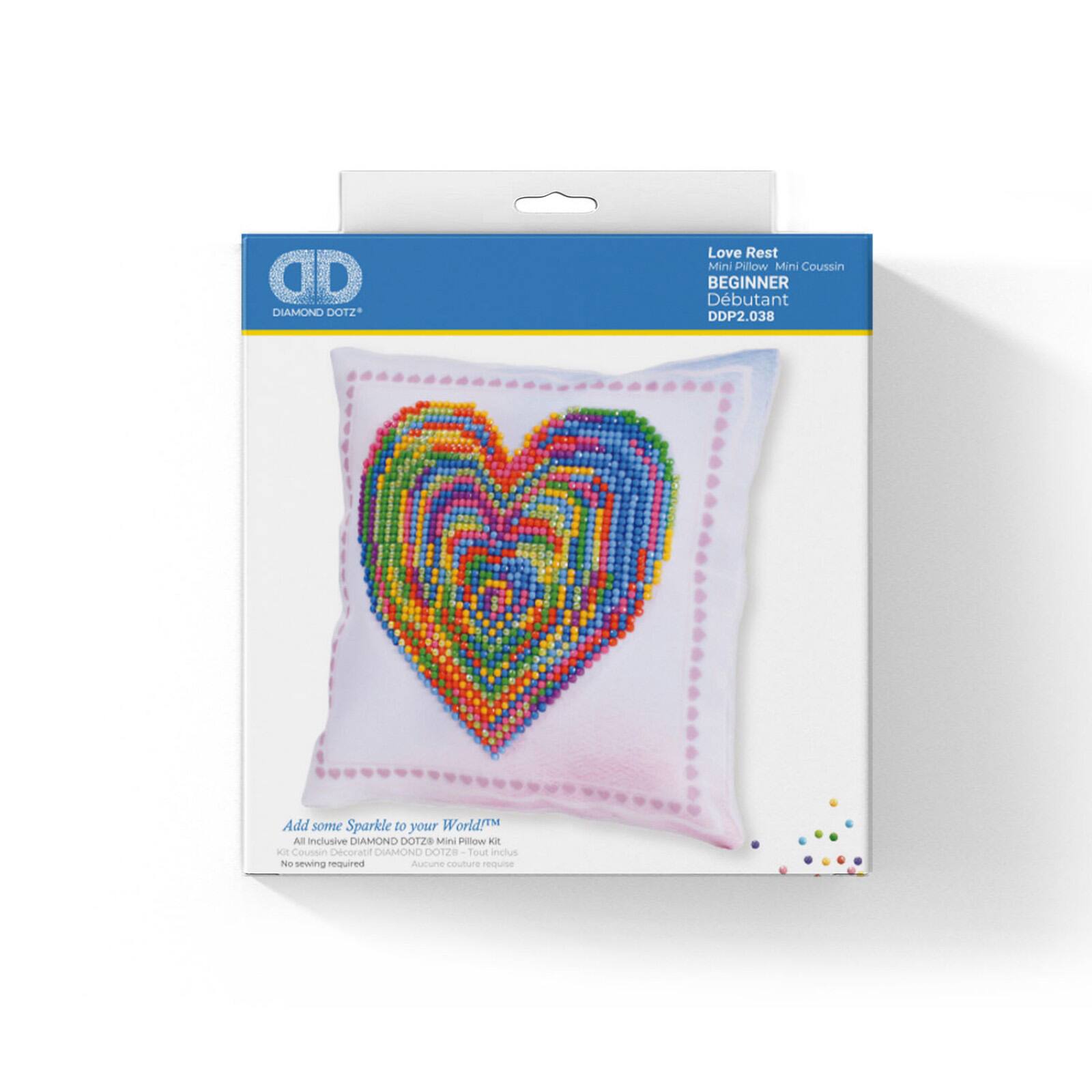 Diamond Dotz&#xAE; Love Rest Diamond Painting Mini Pillow Artwork Kit