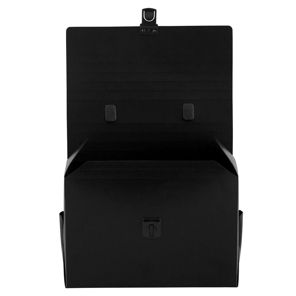 JAM Paper Black 6" x 9" Plastic Art Case Lunchbox