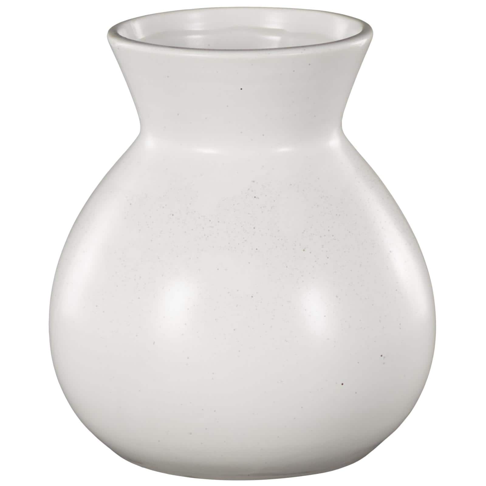 8" White Speckled Ceramic Minimalistic Vase