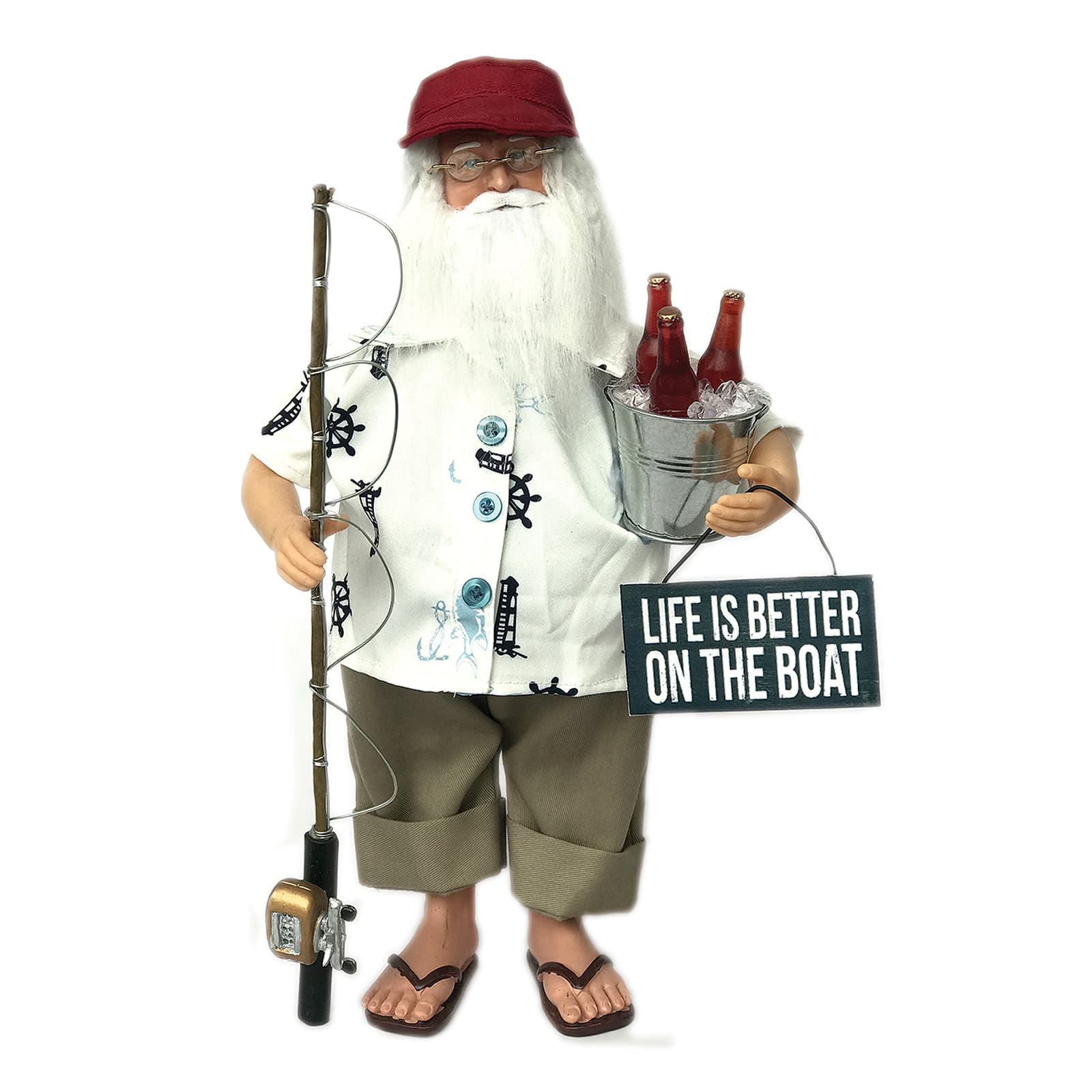 15" Life is Better on the Boat Santa Claus Decoration