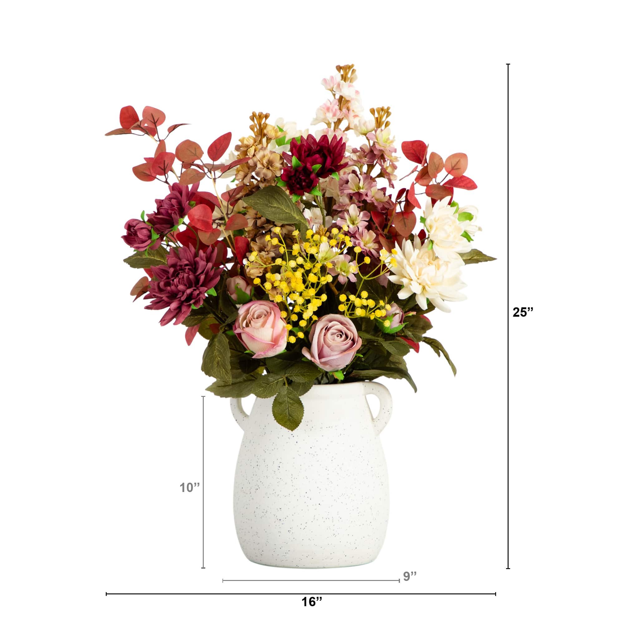 25&#x22; Mixed Flower Arrangement in Ceramic Vase