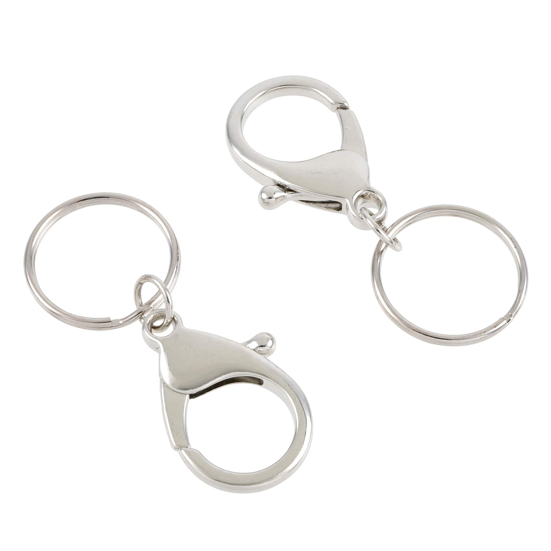 9 Packs: 3 ct. (27 total) Premium Rhodium Metal Keyring Lobsters by Bead Landing™