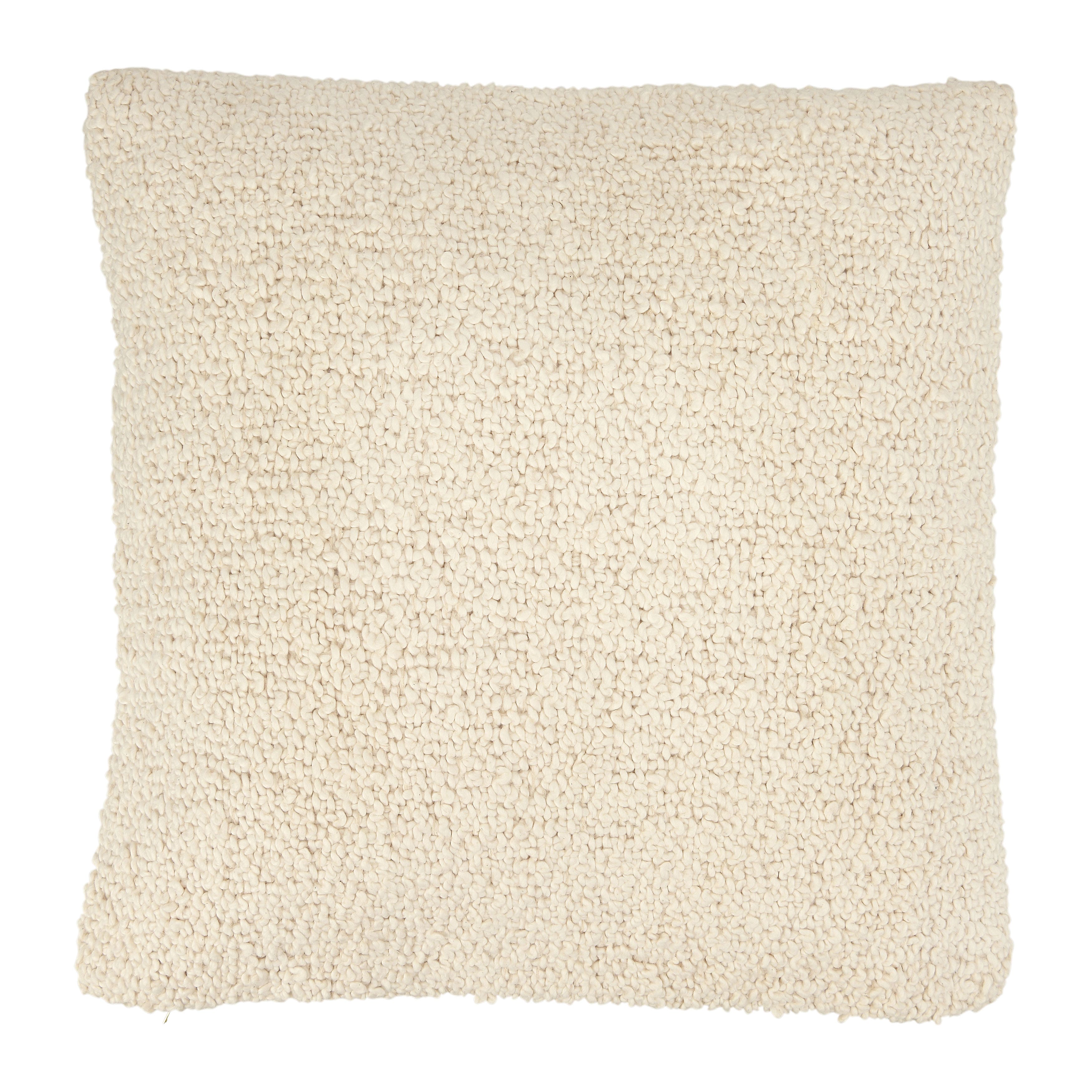 Hello Honey&#xAE; Cream Woven Cotton Boucl&#xE9; Pillow