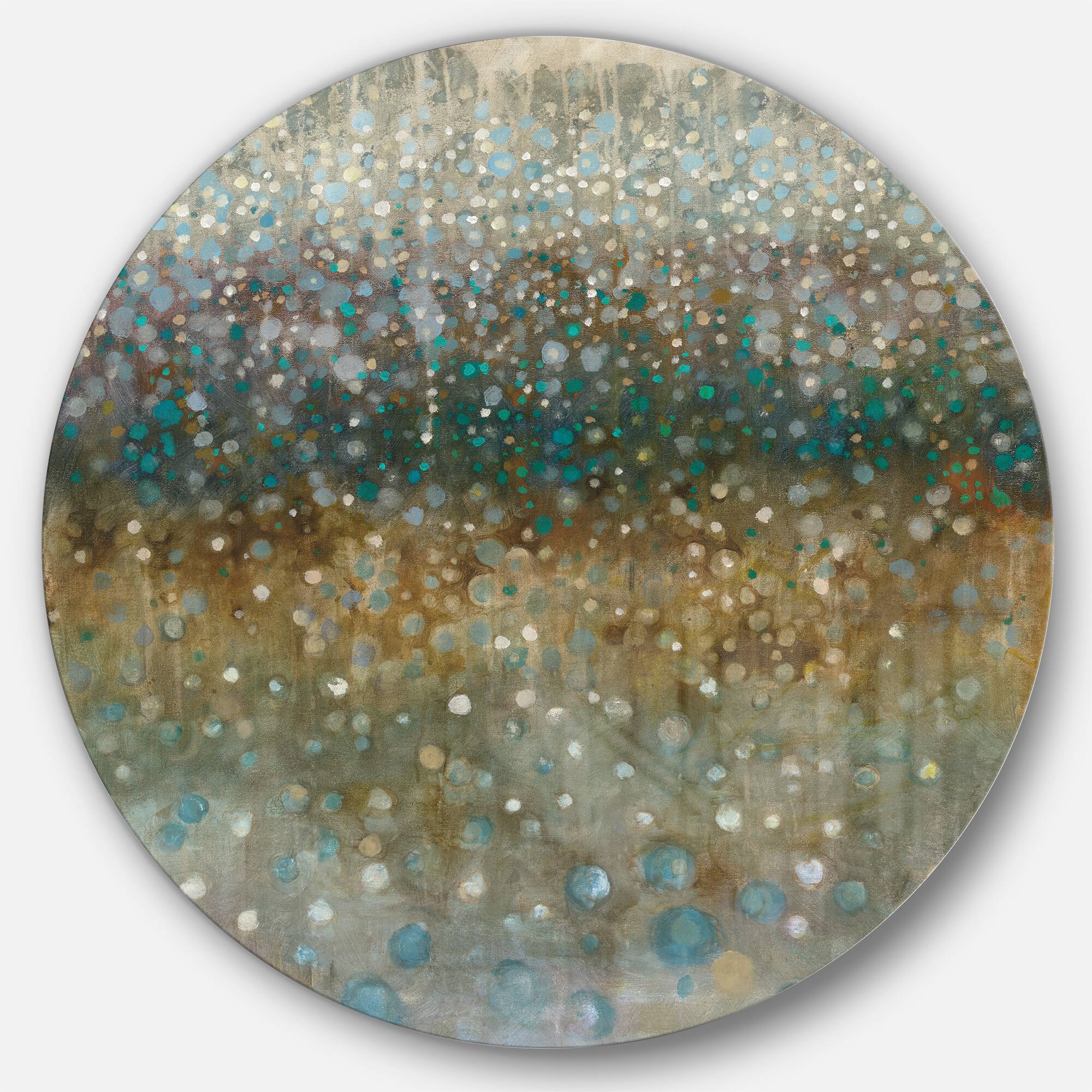Designart - Brown Rain - Geometric Metal Circle Wall Art