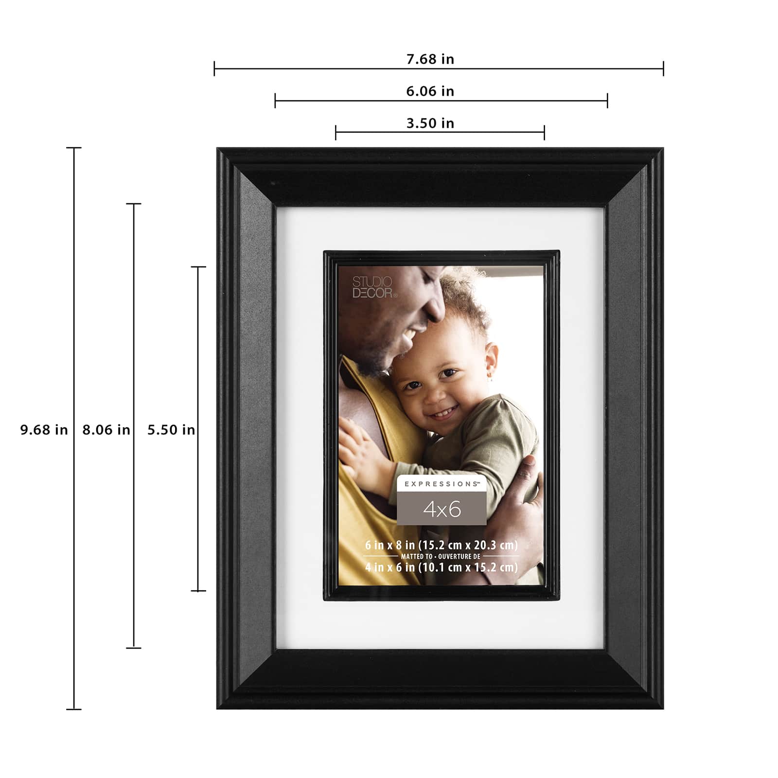 12 Pack: Black 4" x 6" Frame with Fillet Mat, Expressions™ by Studio Décor®