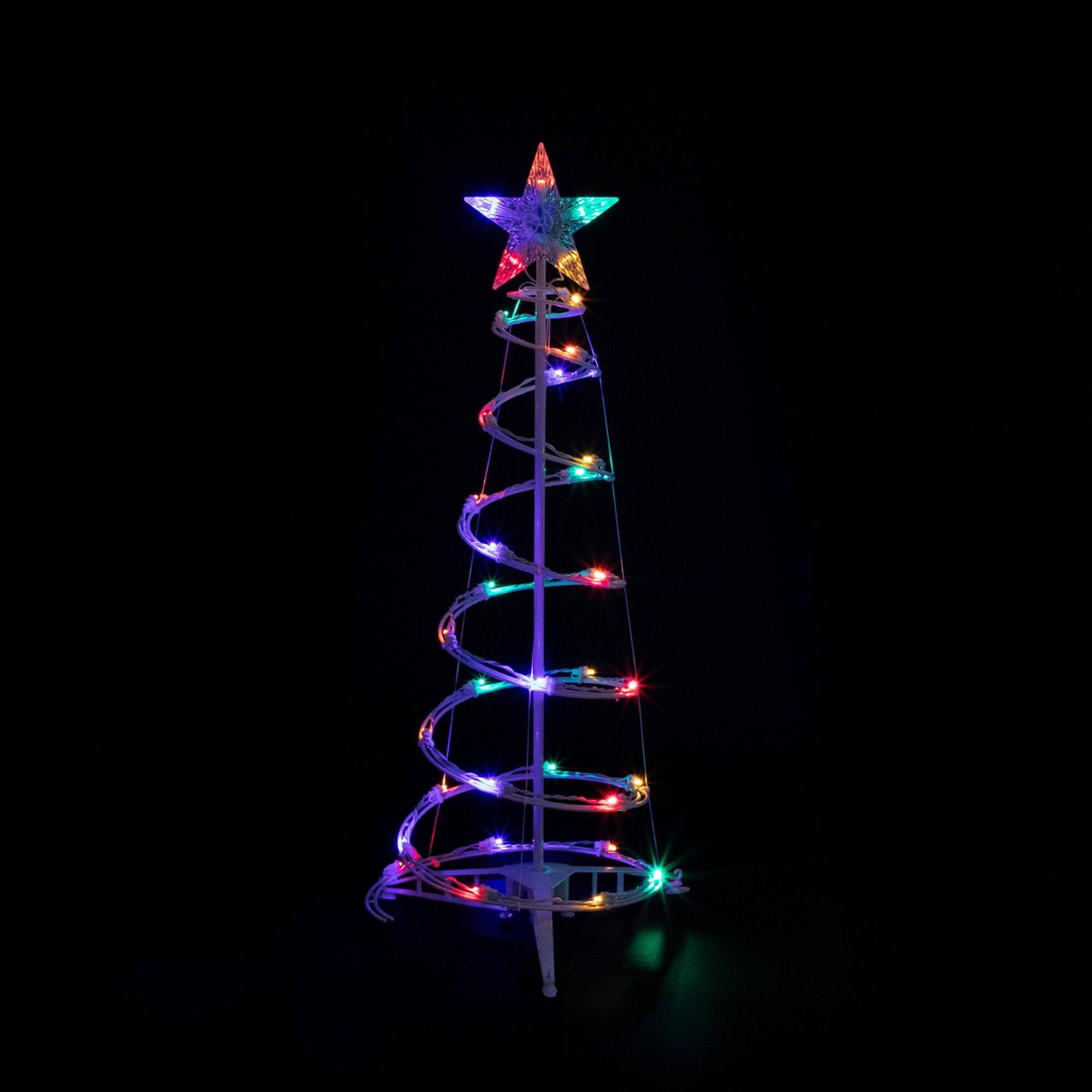 3ft. & 4ft. LED Lighted Spiral Outdoor Christmas Tree Set