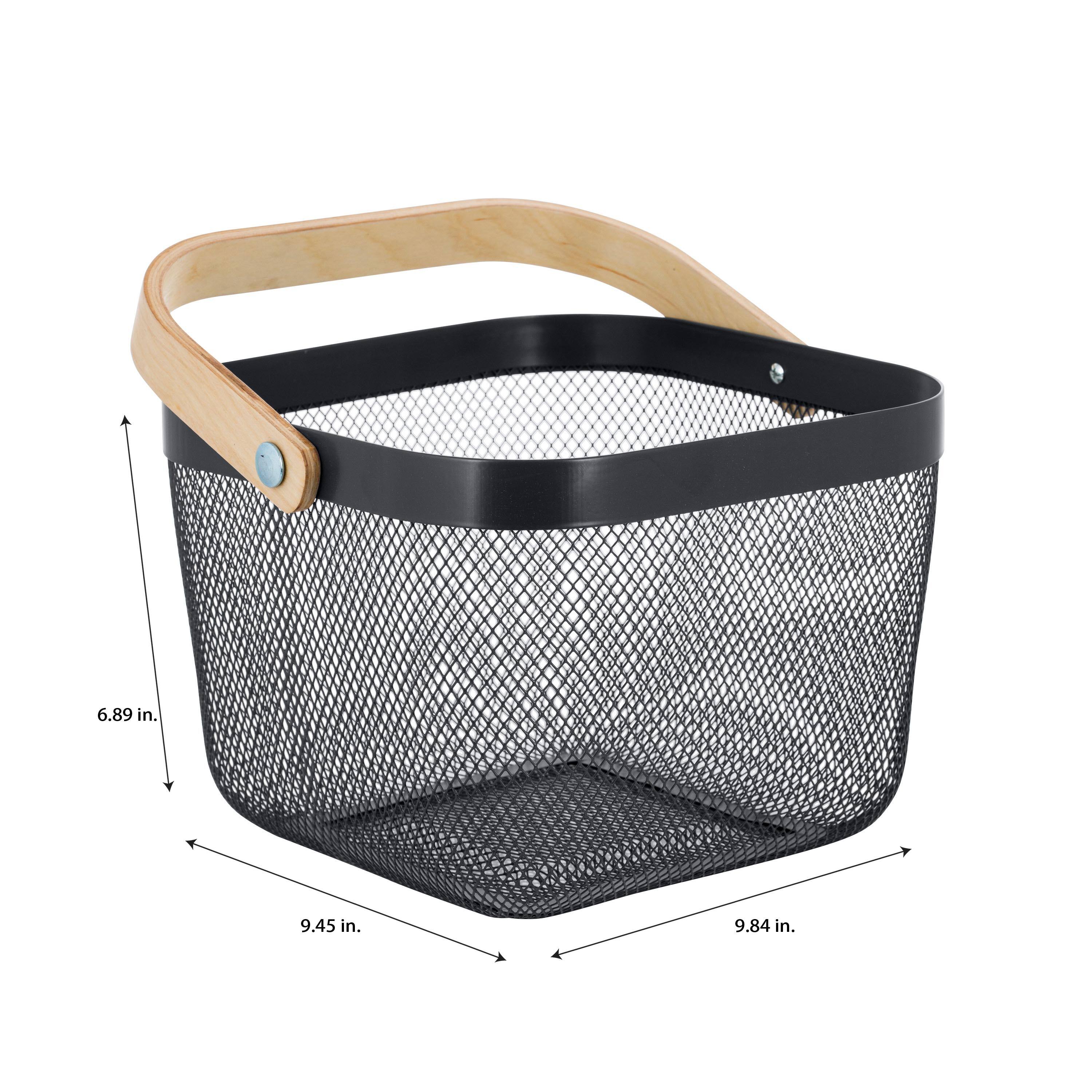 Simplify Gray Mesh Tote with Bamboo Handle