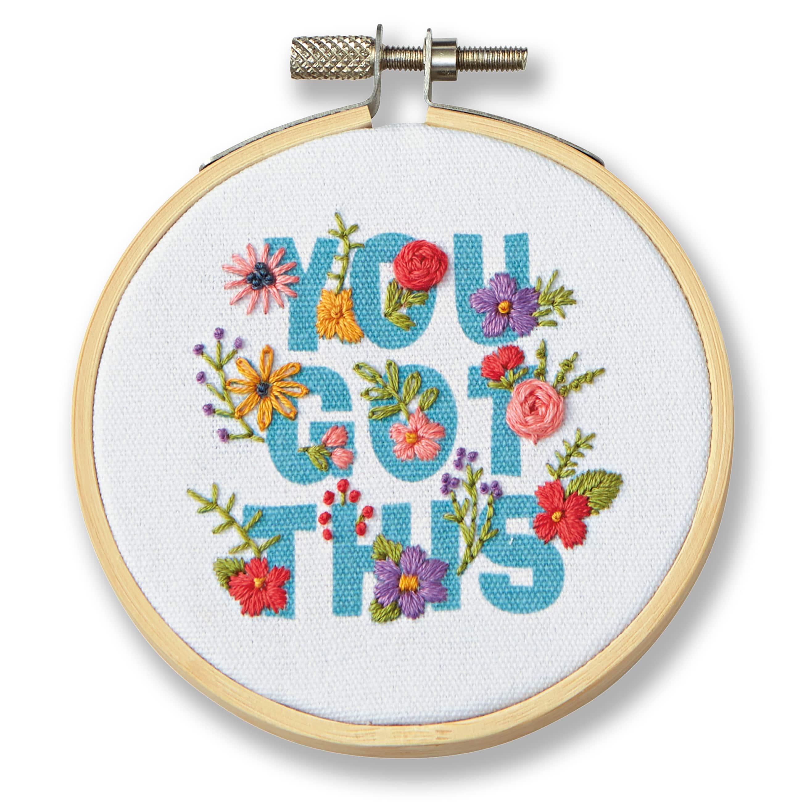Embroidery Starter Kit W/ 3 Floral Patterns and Instructions Cross Stitch  Kit W/ Floral Pattern 1 Hoop and Color Threads Hoop Art 