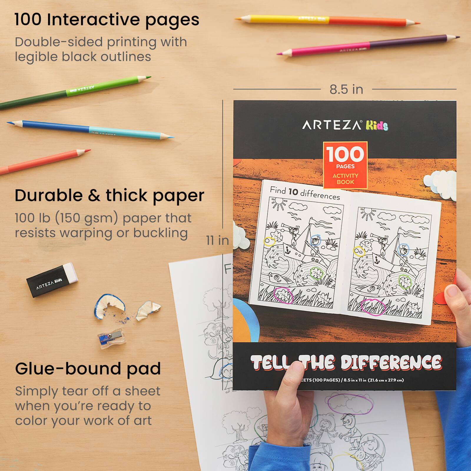 Arteza&#xAE; Kids Activity Book, Tell the Difference, 50 pages