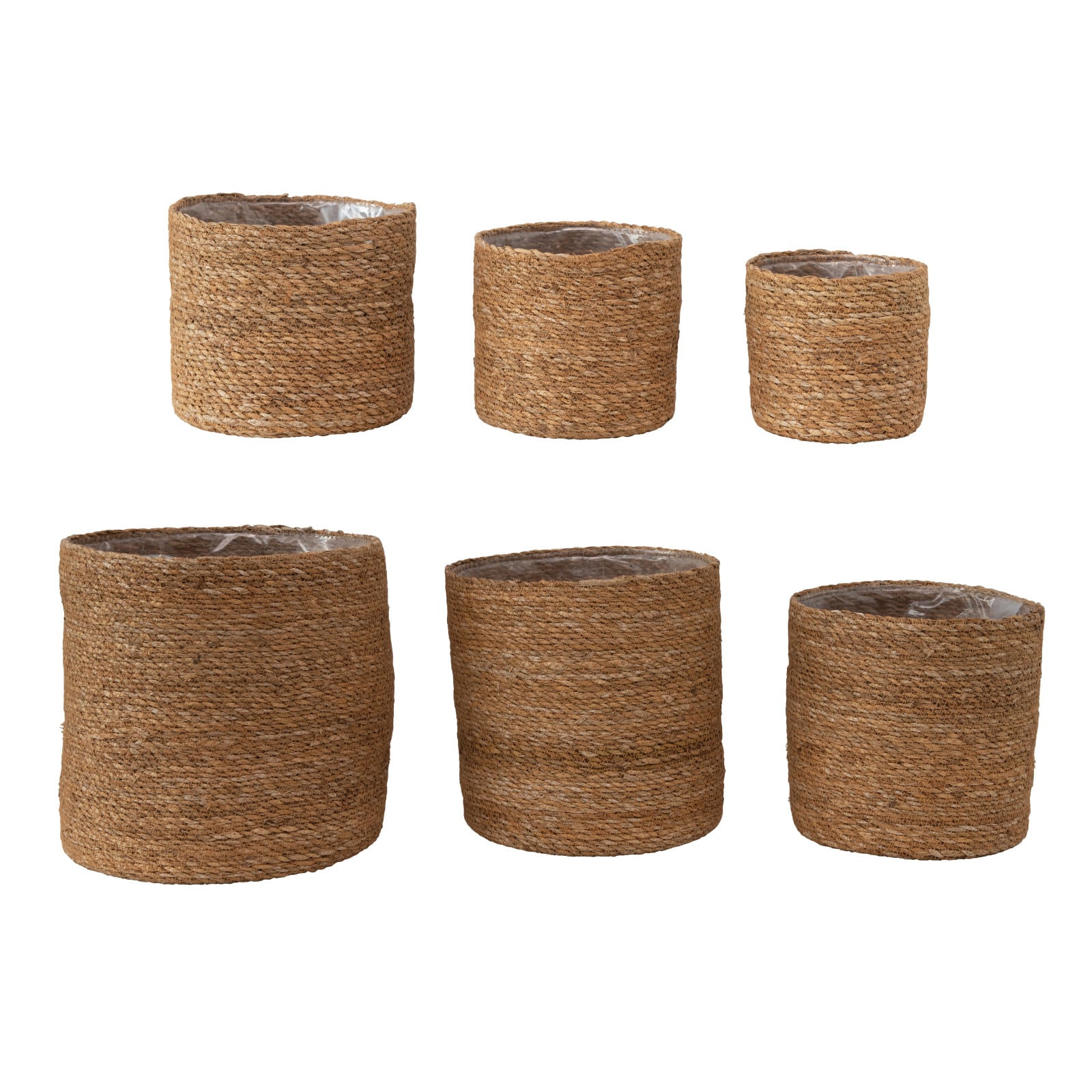 Hello Honey® Handwoven Seagrass Baskets with Plastic Lining Set