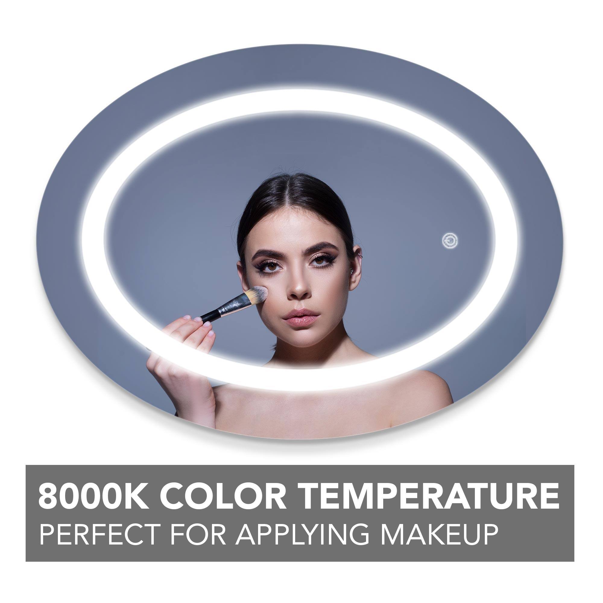 Head West® 18" Oval LED Vanity Touch Sensor Wall Mirror