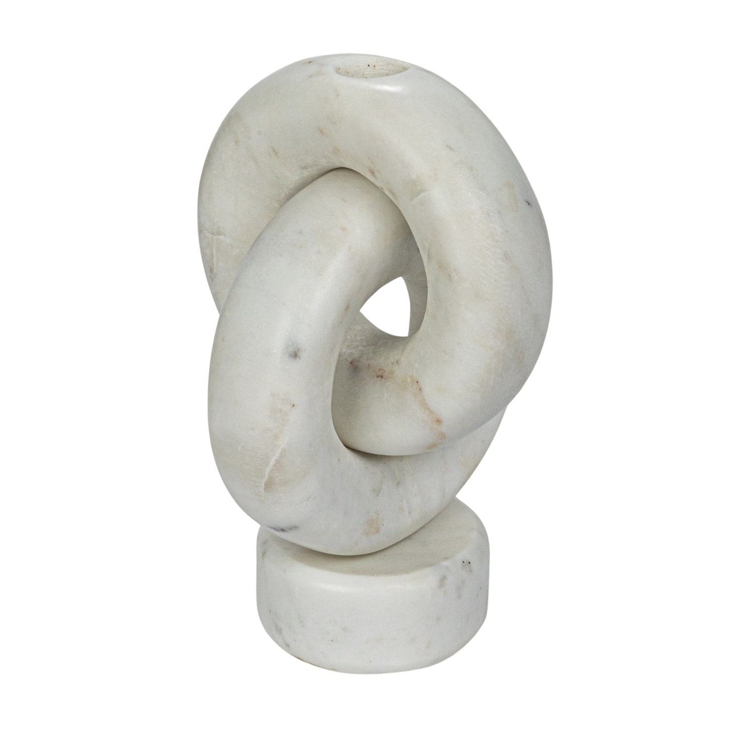 Hello Honey&#xAE; 8&#x22; White Decorative Marble Chain Link Taper Candle Holder